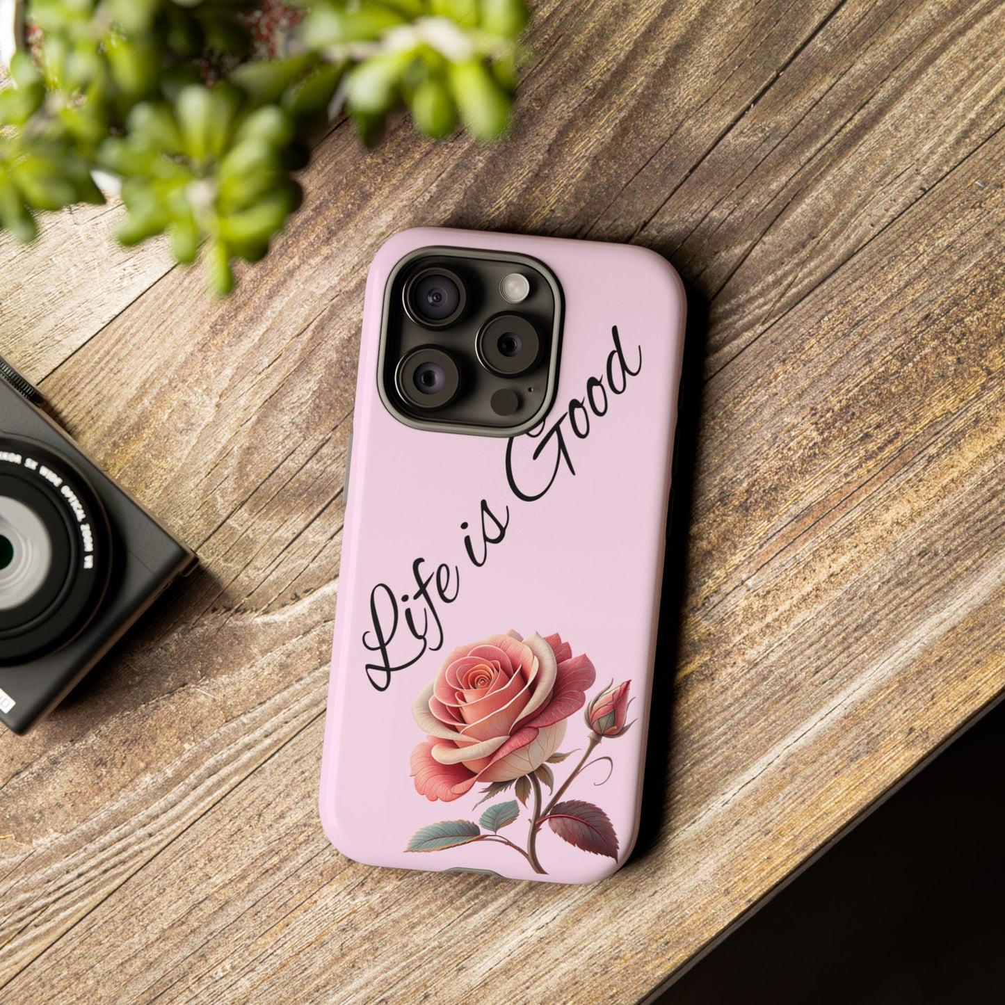 Roses & Positivity Phone Case - Floral Design, Life is Good, Tough Cases for Everyday Wear, Gift for Friends, Mother's Day, Spring [...]