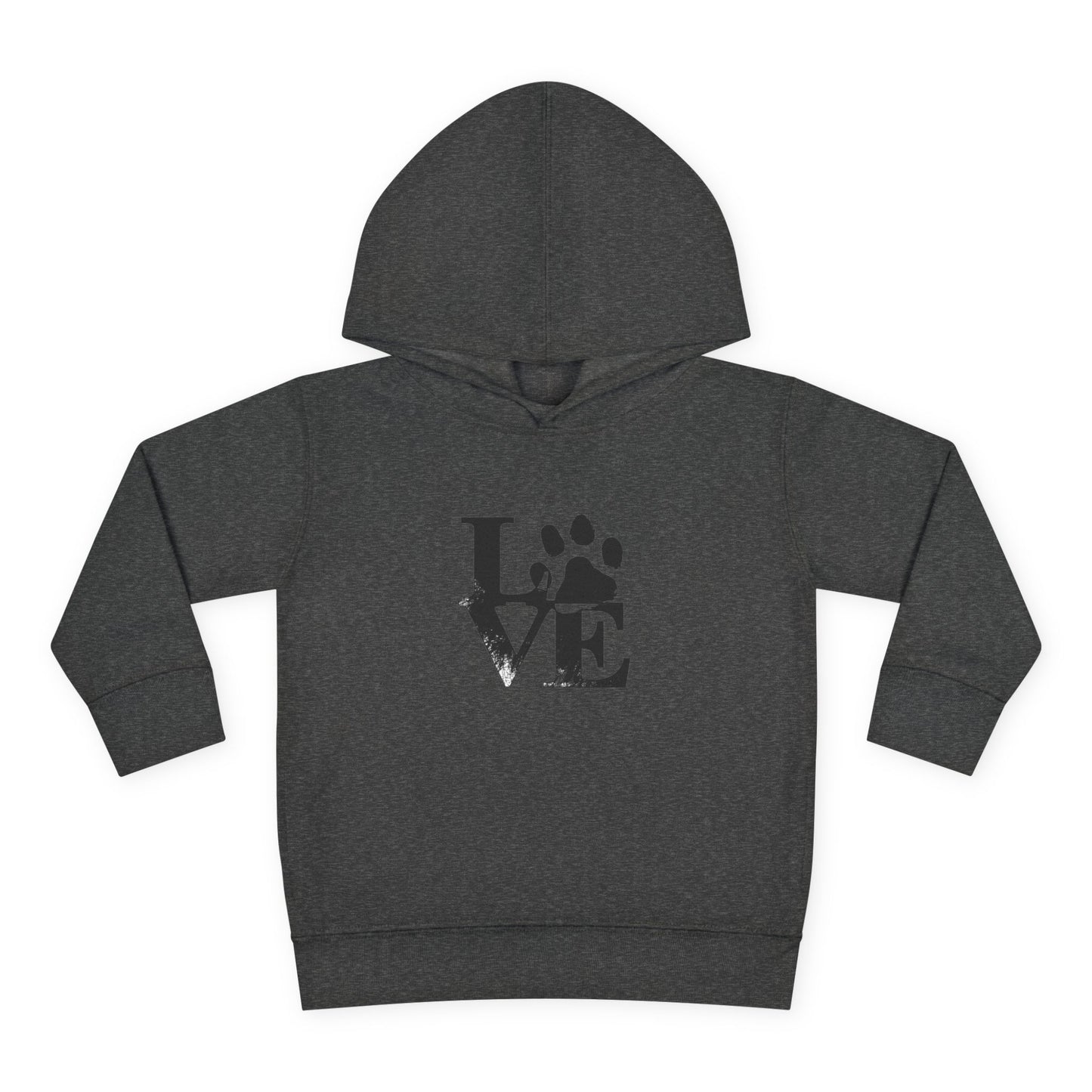 Paw Print Love Toddler Fleece Hoodie, Cute Kids Sweatshirt, Animal Lover Gift, Pet Lover Apparel, Cozy Toddler Hoodie