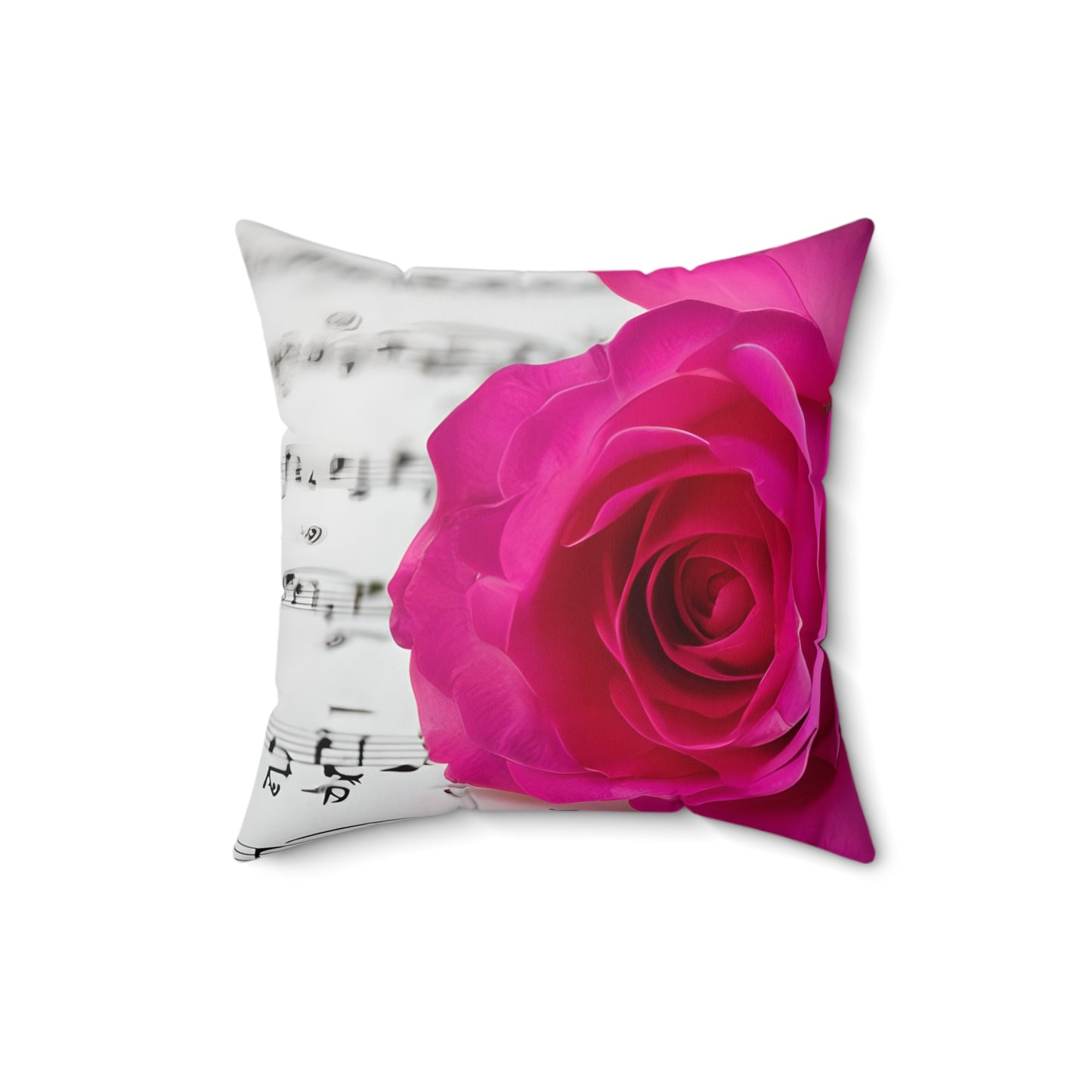 Elegant Floral Music Pillow, Decorative Couch Cushion, Home Décor Accent, Gift for Musicians, Rose Design