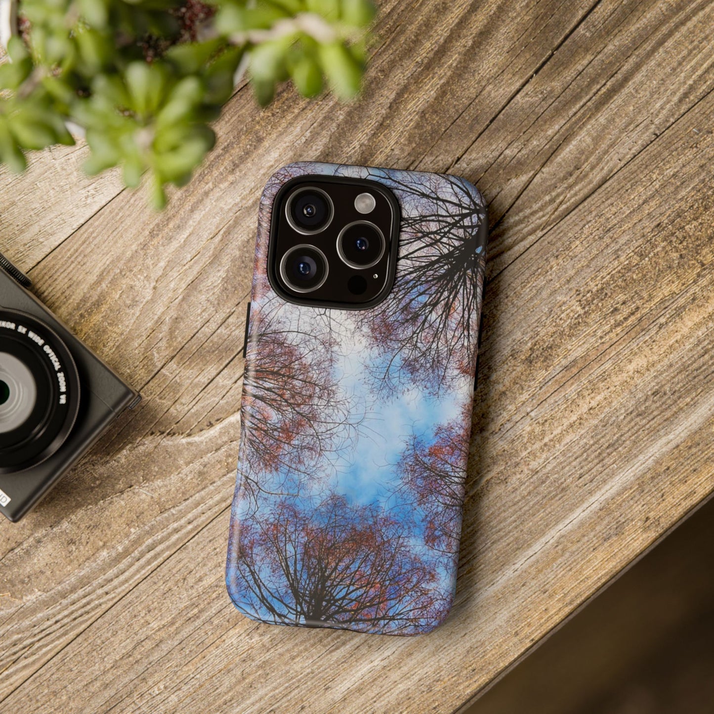 Skyward Trees Phone Case — Nature Forest Canopy Protective Tough Case
