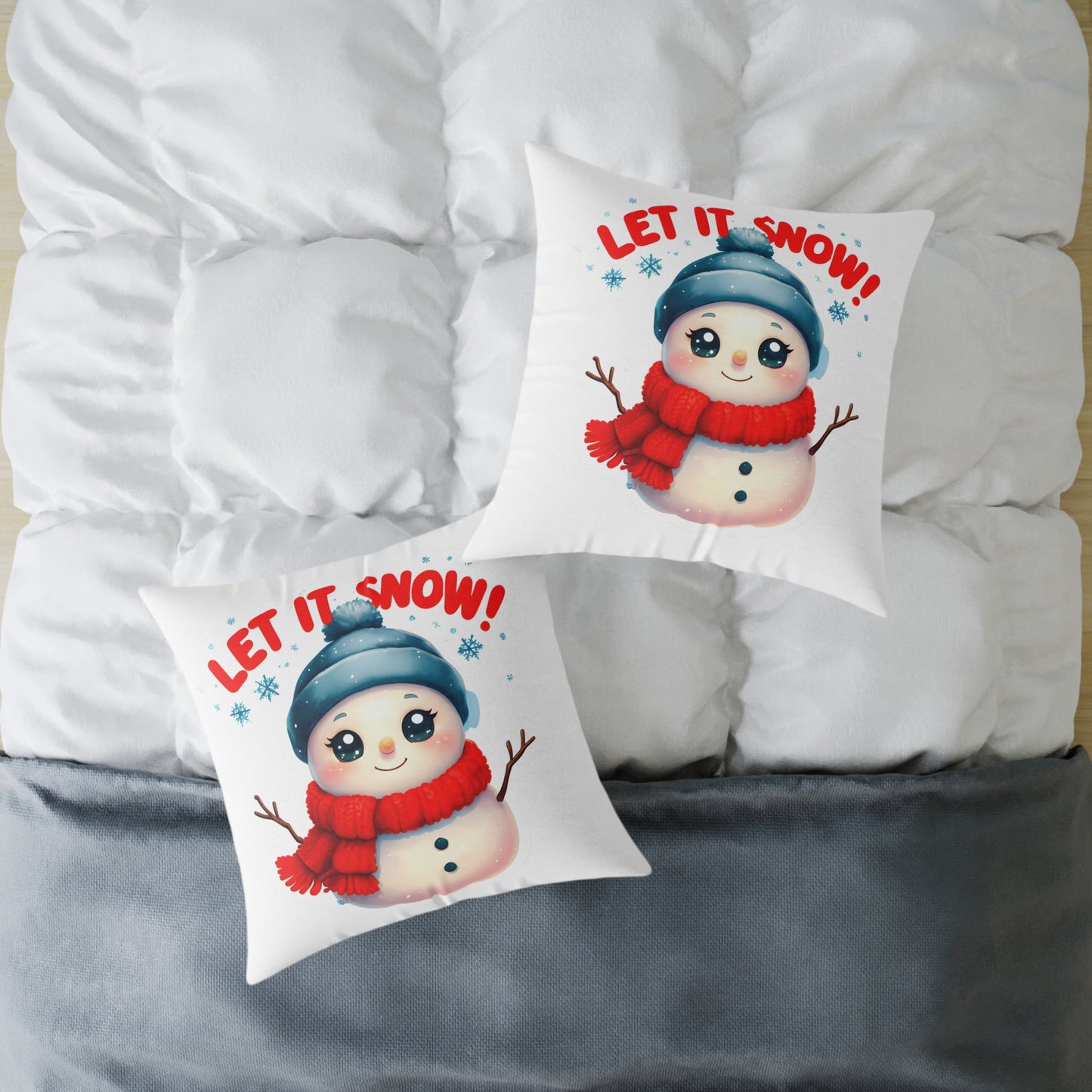 Let It Snow Snowman Pillow