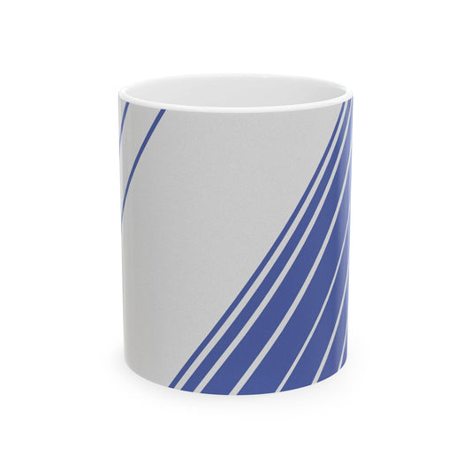 Elegant Blue Stripe Ceramic Mug | Coffee Cup, Tea Mug, Gift for Him/Her, Modern Kitchen Decor, Minimalist Design