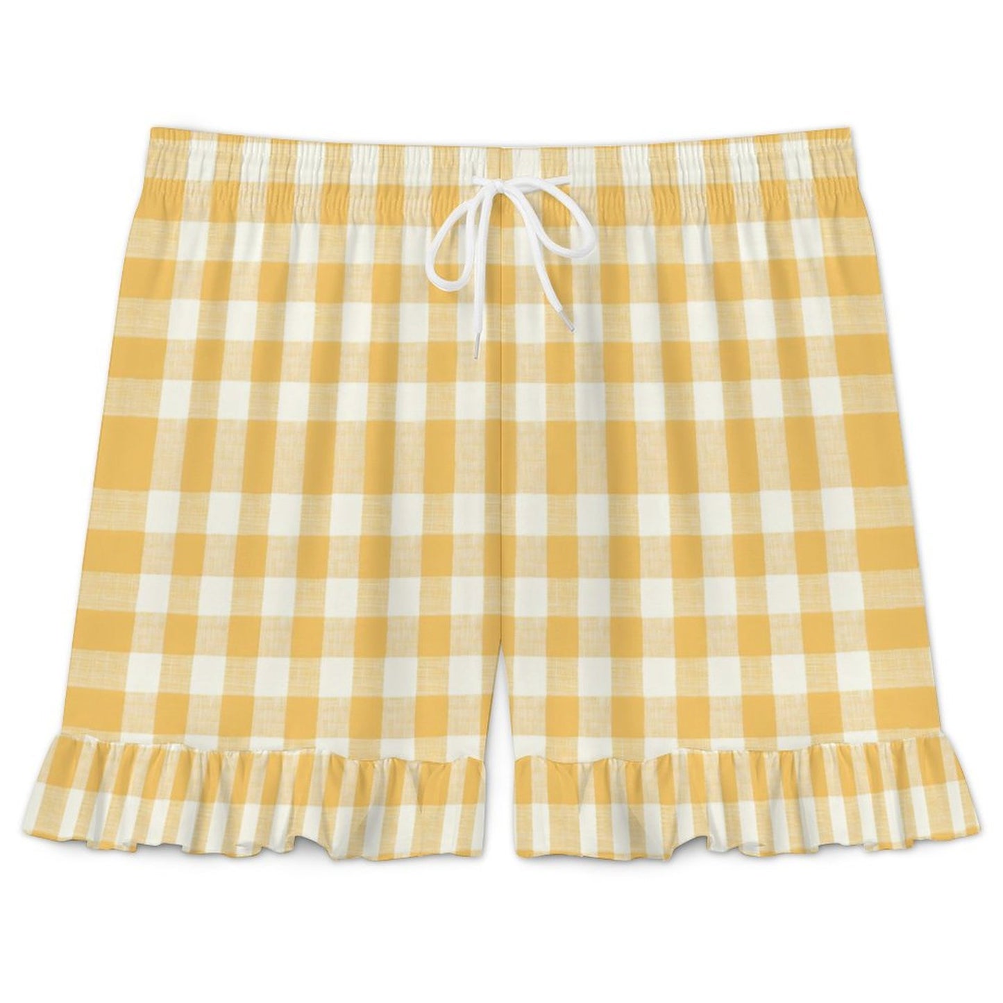 Ruffled Pajama Set Yellow Stripes