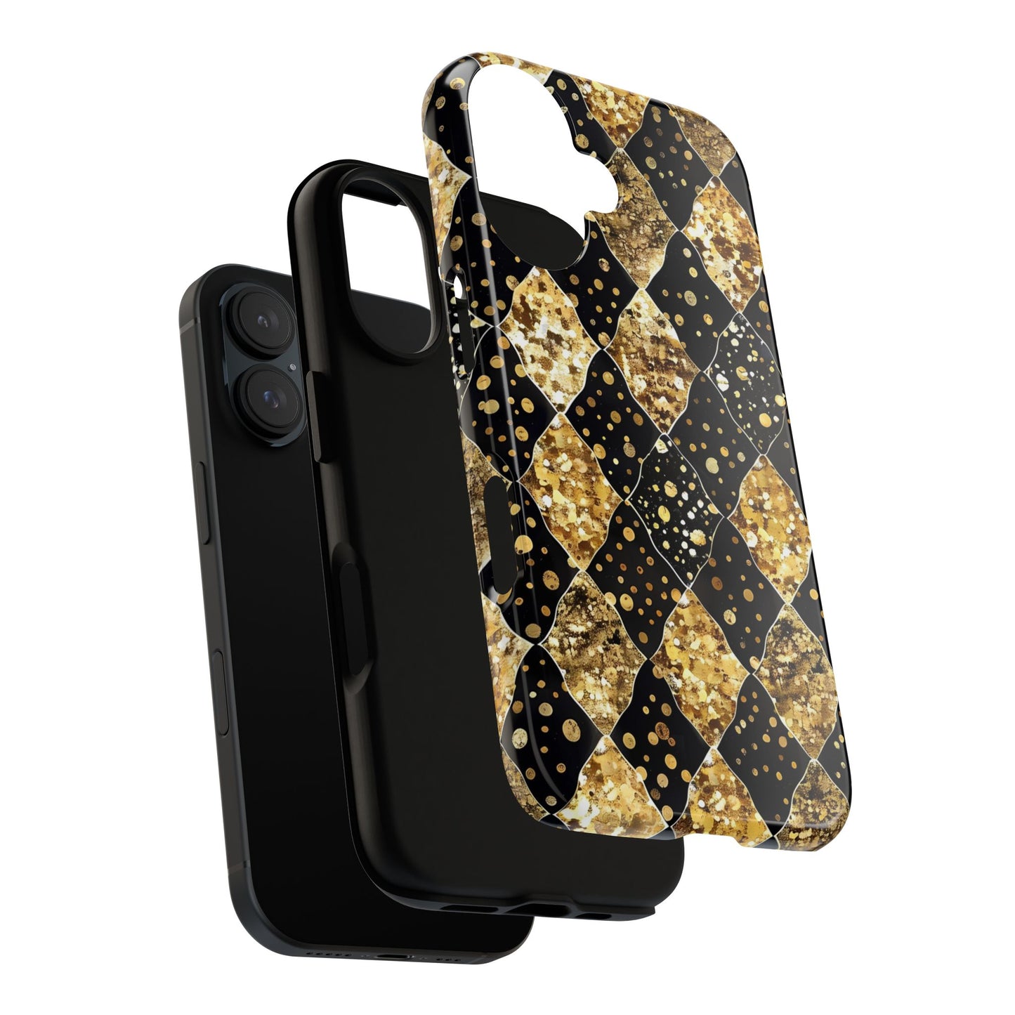 Elegant Gold & Black Phone Case for Tough Protection