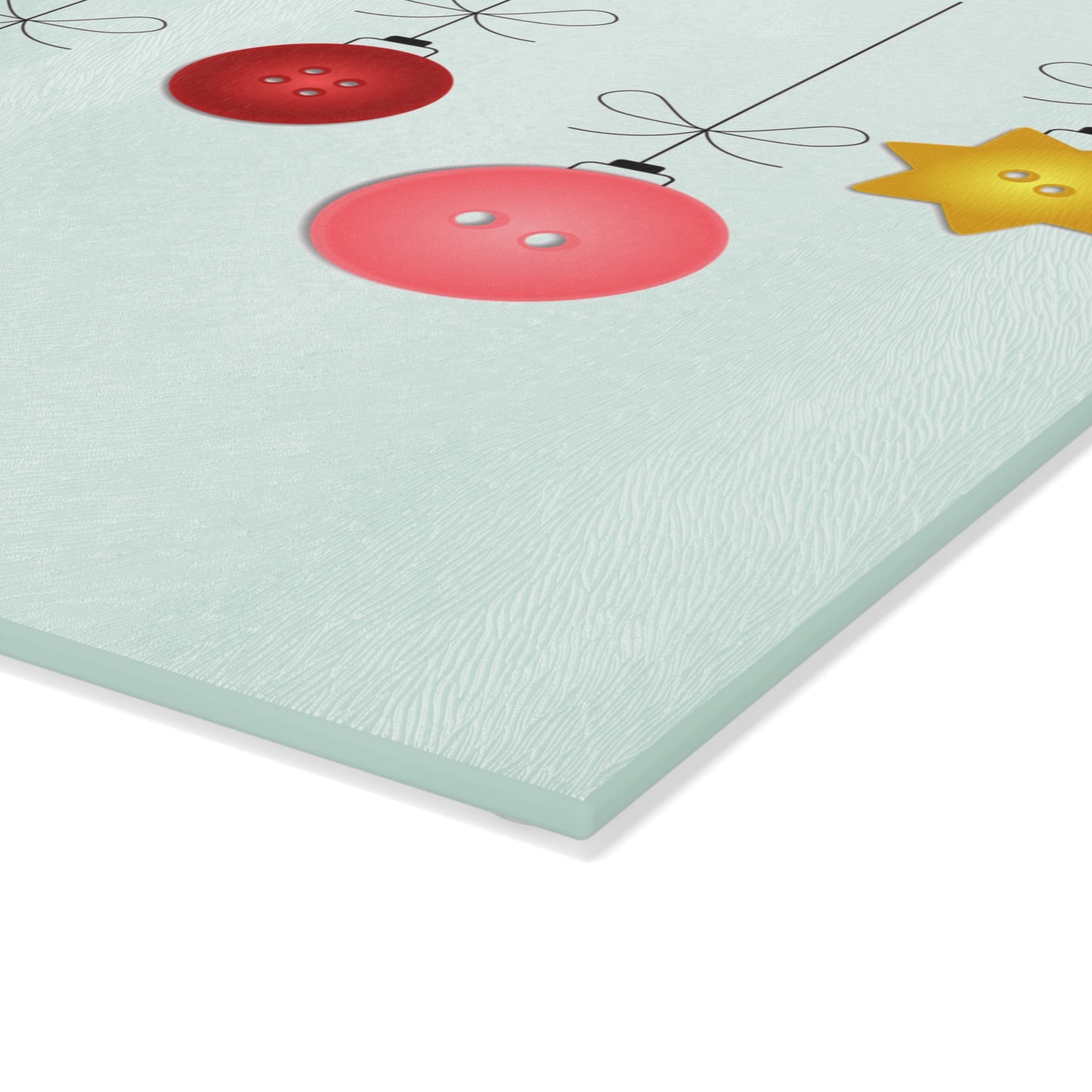 Holiday Ornament Glass Cutting Board, Christmas Gift, Kitchen Decor, Festive Cooking, Holiday Baking, Unique Housewarming