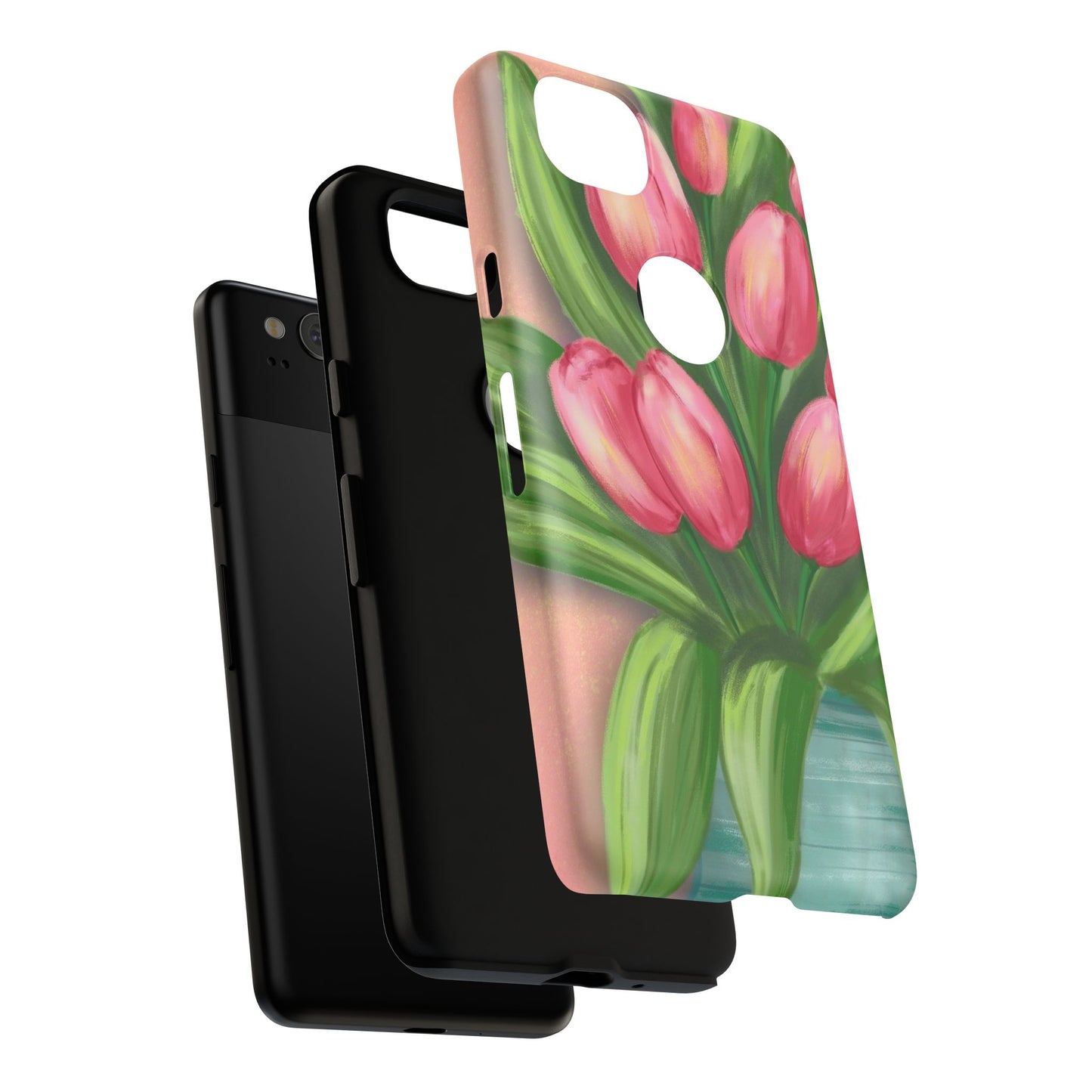 Floral Phone Case with Vibrant Tulips - Tough Cases for Garden Lovers, Spring Gifts, Nature Enthusiasts, Unique Gadget Accessories, [...]
