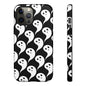 Ghost Pattern Phone Case, Cute Ghost Cell Phone Cover, Halloween Accessory, Spooky Gift, Black and White Phone Case