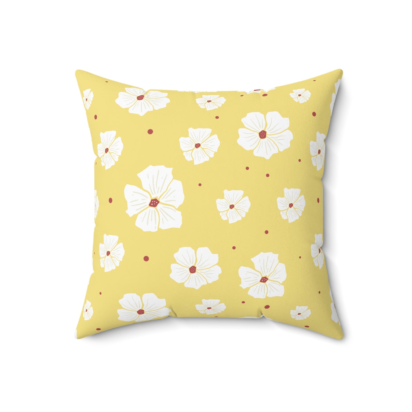 Floral Yellow Square Pillow – Cozy Home Decor, Gift for Her, Spring Accent, Mother's Day, Tropical Vibe