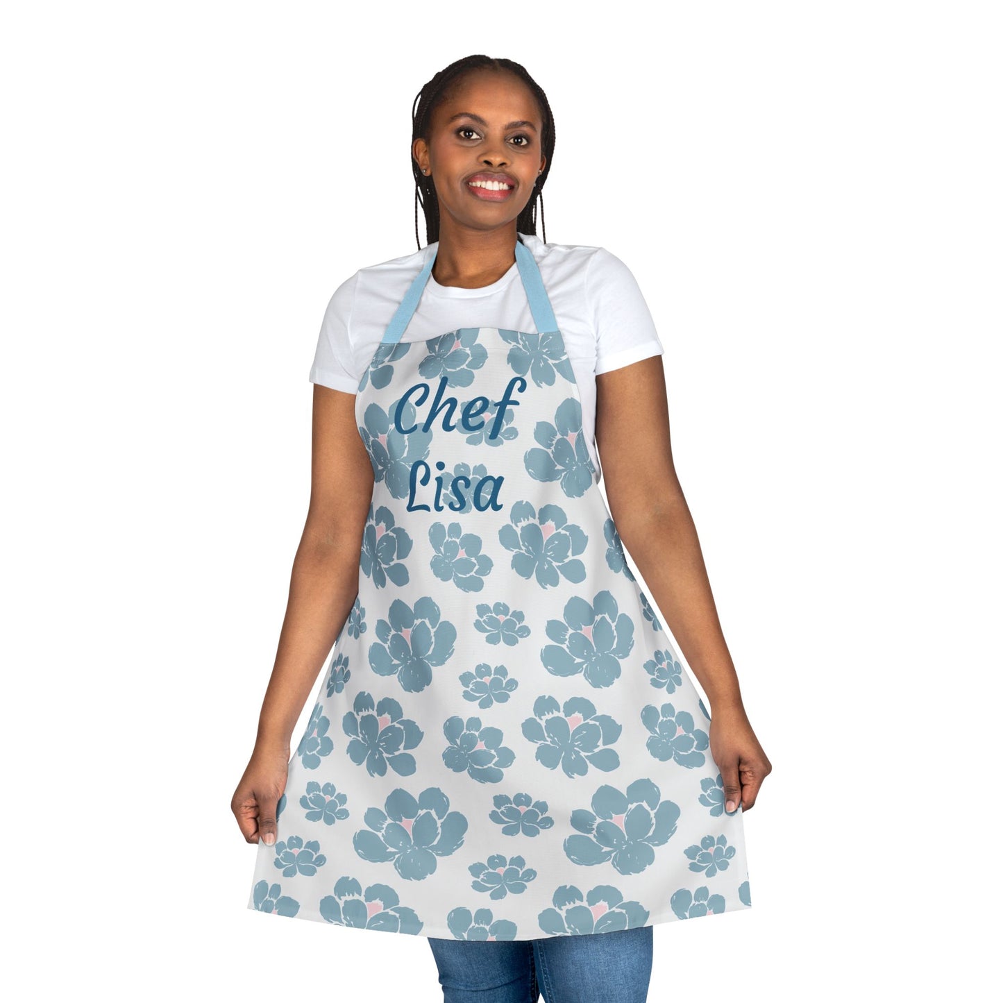 Floral Personalized Apron for Chefs, Custom Kitchen Gift, Cooking Apron, Chef Gift, Elegant Cooking Style, Mother's Day Gift