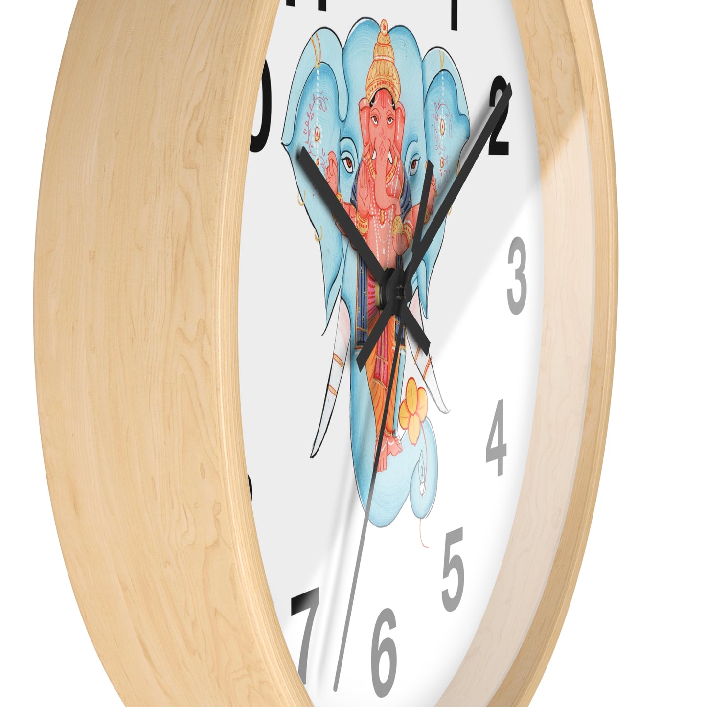 Ganesha Wall Clock, Hindu Home Decor, Spiritual Gift, Boho Wall Art, Timeless Decoration, Unique Timepiece