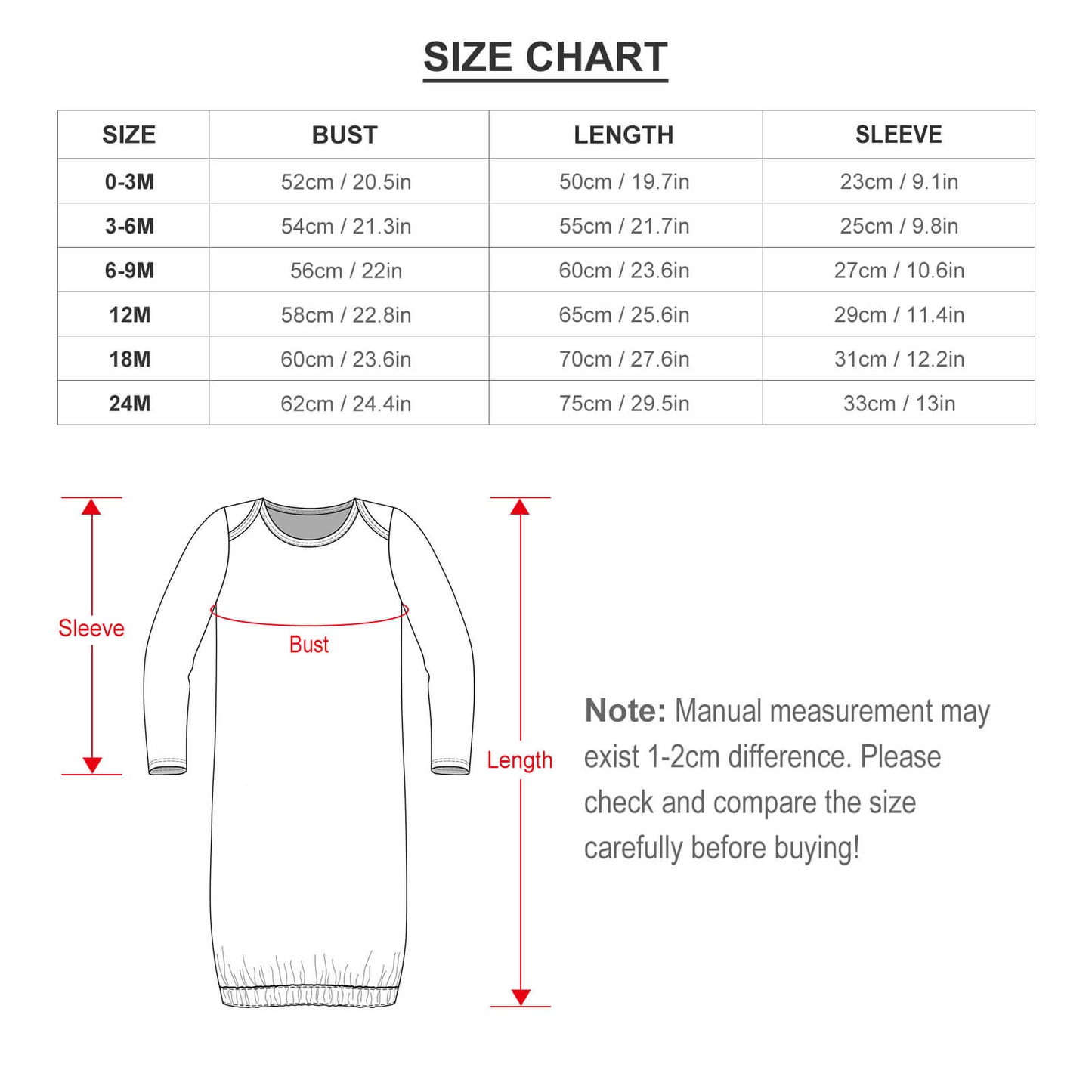 Baby Faux Cotton Sleeper Gown LM229 without Hat