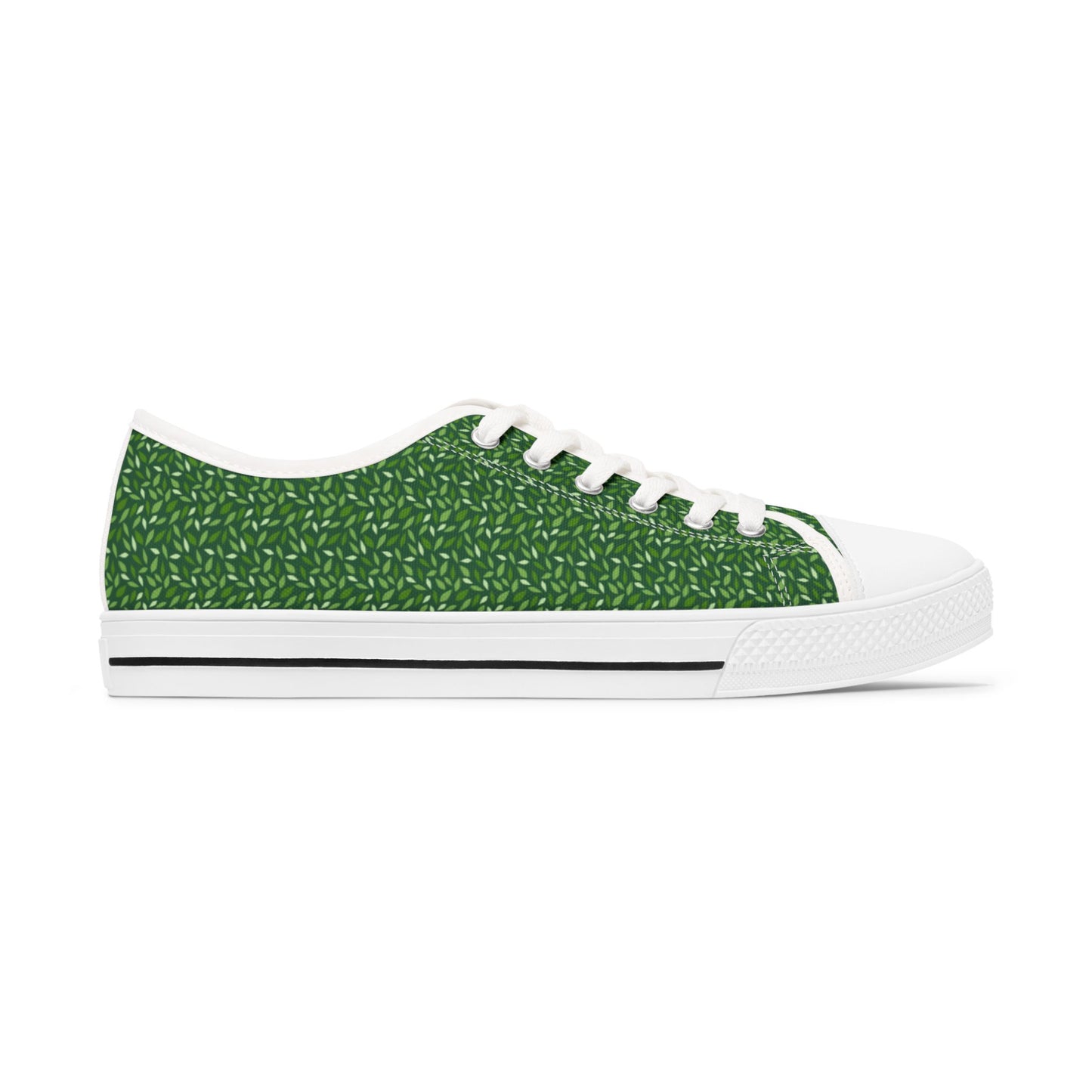 Green Texture Low Top Sneakers — Women's Casual Canvas Shoes