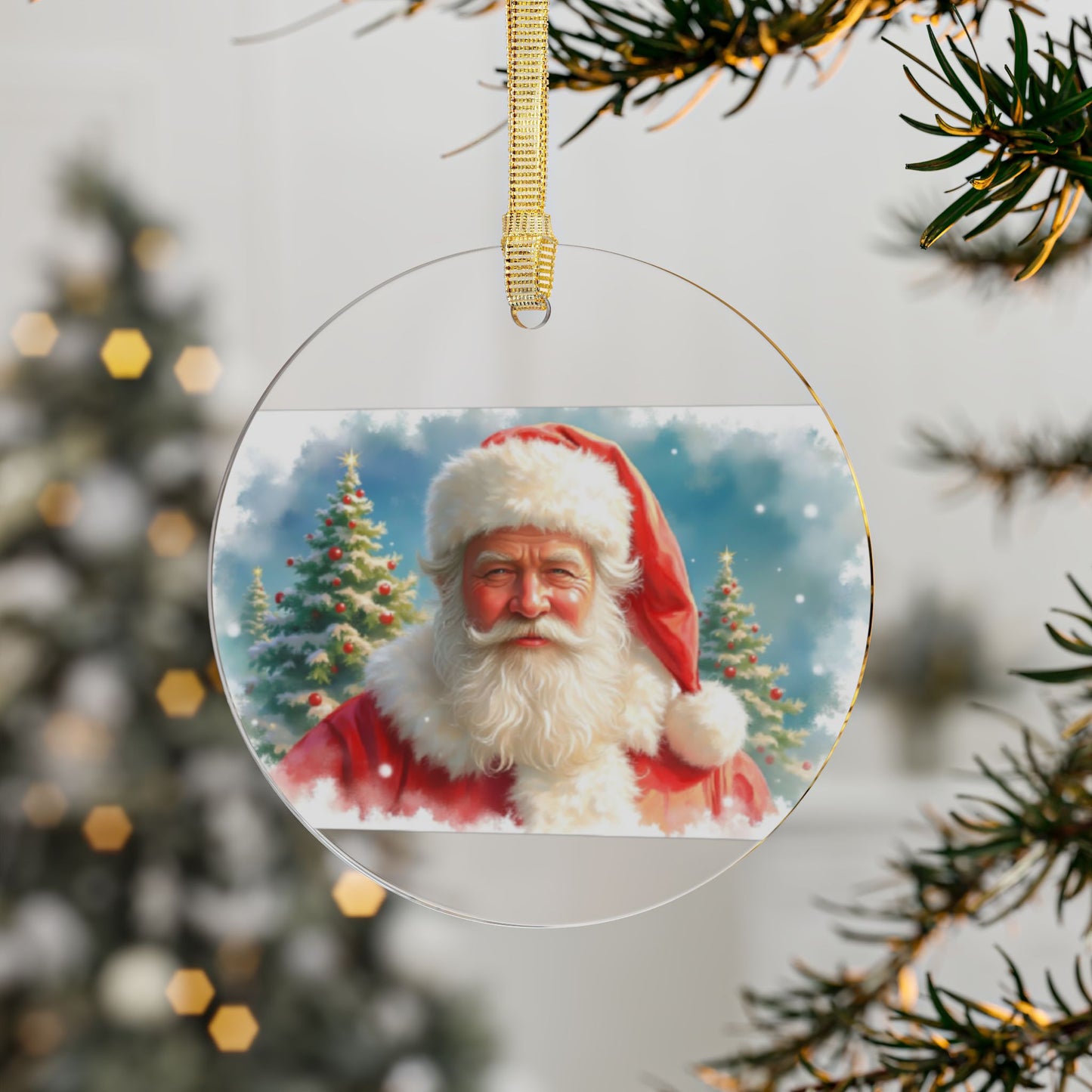 Santa Claus Acrylic Ornaments - Holiday Decor, Christmas Tree Ornament, Gift for Kids, Festive Celebration, Winter Wonderland Decoration