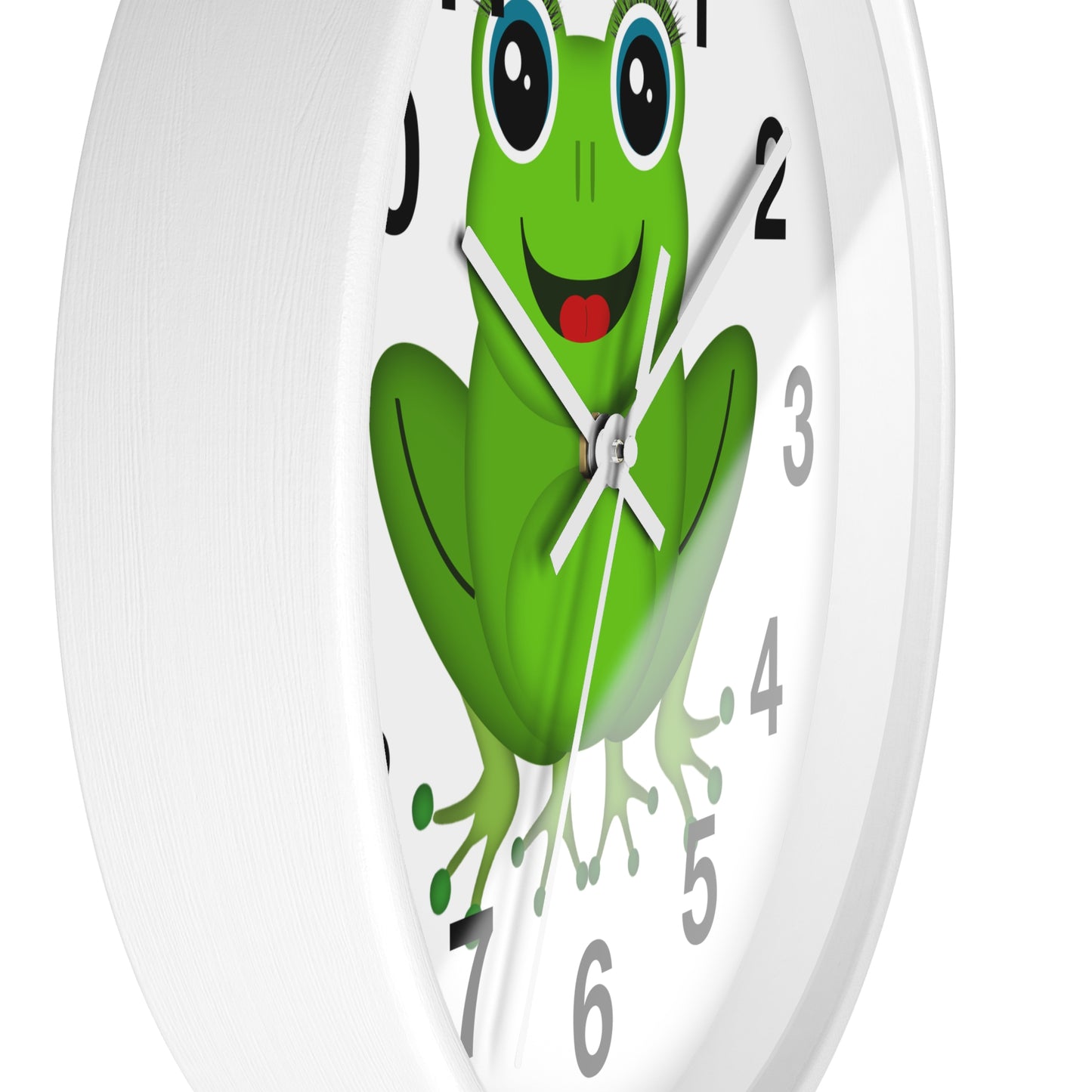 Frog Wall Clock - Whimsical Green Frog Design, Cute Home Decor, Kids Room, Animal Lover Gift, Fun Timepiece