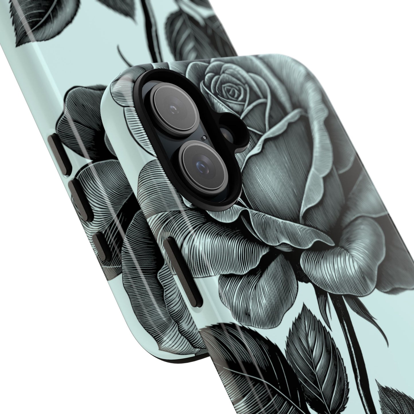 Elegant Floral Phone Case, Tough Cases for iPhones, Black Rose Design, Gift for Her, Stylish Phone Cover, Birthday Gifts