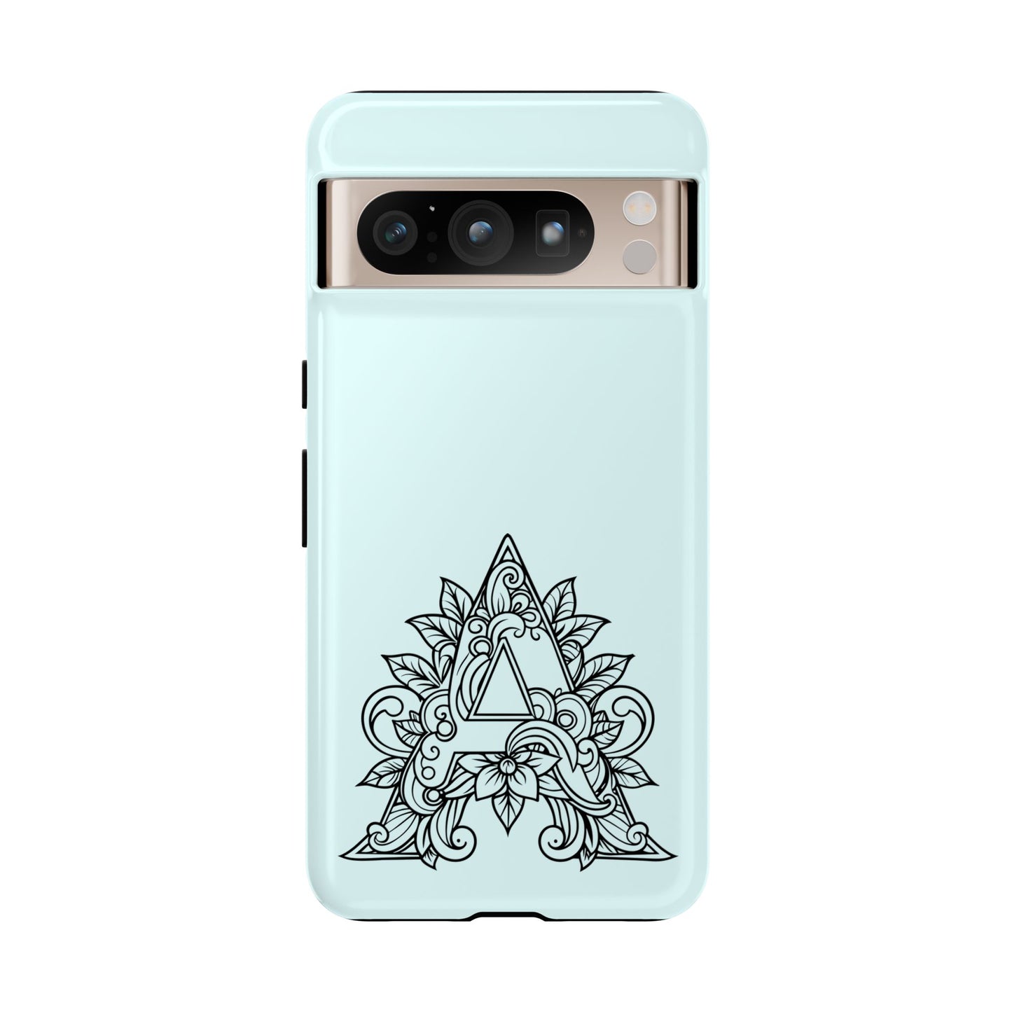 Personalized Tough Phone Case, Floral Monogram Cell Phone Cover, Custom Protective Case, Unique Gift, Birthday, Graduation