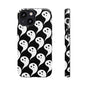 Ghost Pattern Phone Case, Cute Ghost Cell Phone Cover, Halloween Accessory, Spooky Gift, Black and White Phone Case