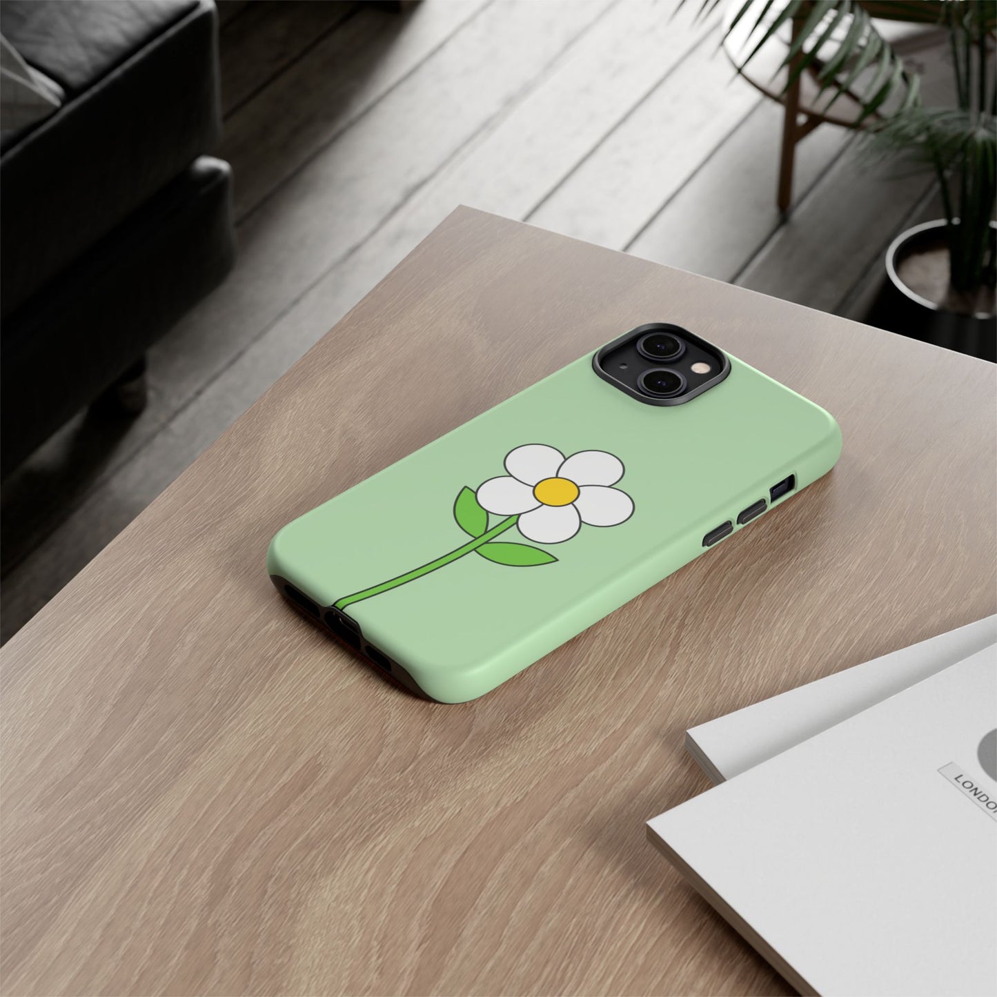 Floral Phone Case - Tough Cases for Nature Lovers, Cute Green Flower Design, iPhone Cover, Gift for Her, Spring Accessories