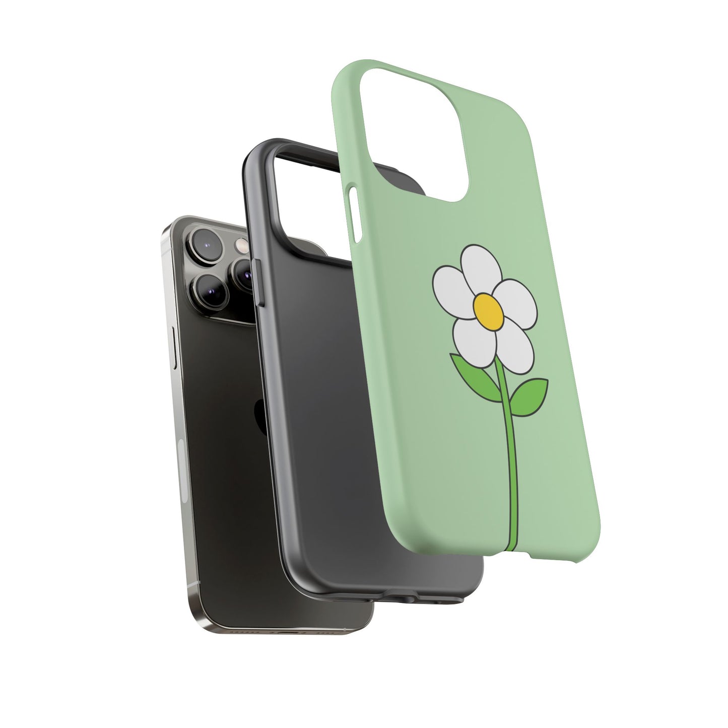 Floral Phone Case - Tough Cases for Nature Lovers, Cute Green Flower Design, iPhone Cover, Gift for Her, Spring Accessories