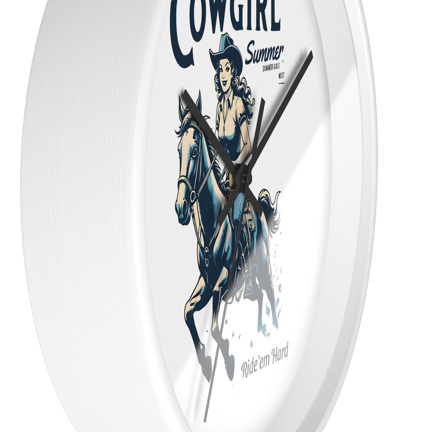 Cowgirl Summer Wall Clock Western Decor, Rustic Home, Rodeo Theme