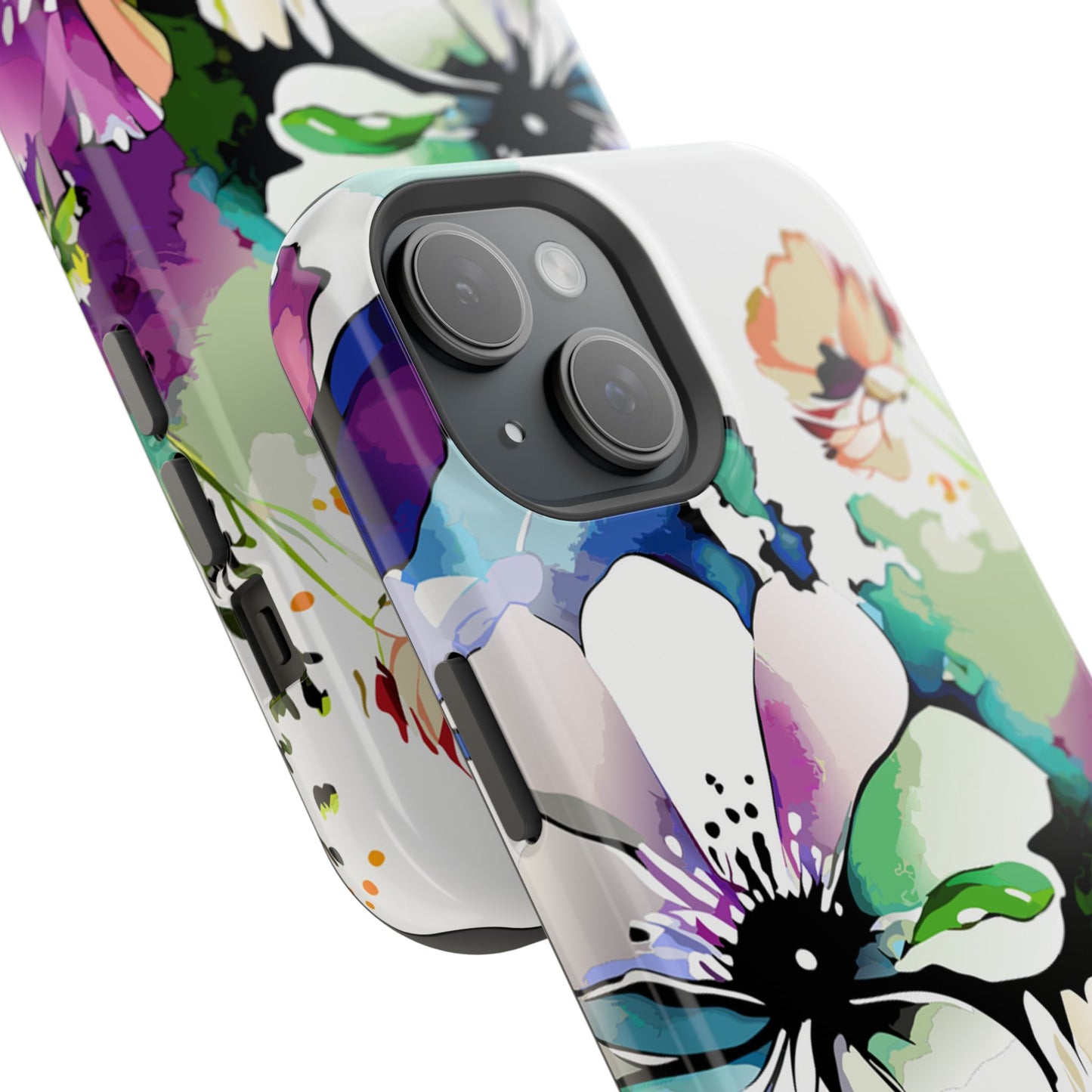Floral Watercolor Magnetic Phone Case — Impact‑Resistant Protective Cover