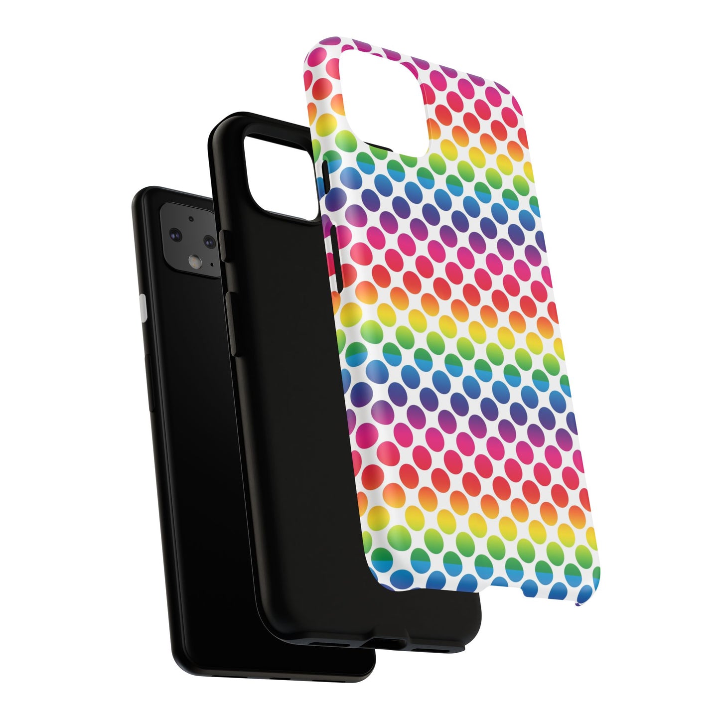 Rainbow Dot Phone Case, Colorful Phone Cover, Fun Phone Accessory, Gift for Friends, Trendy Mobile Case