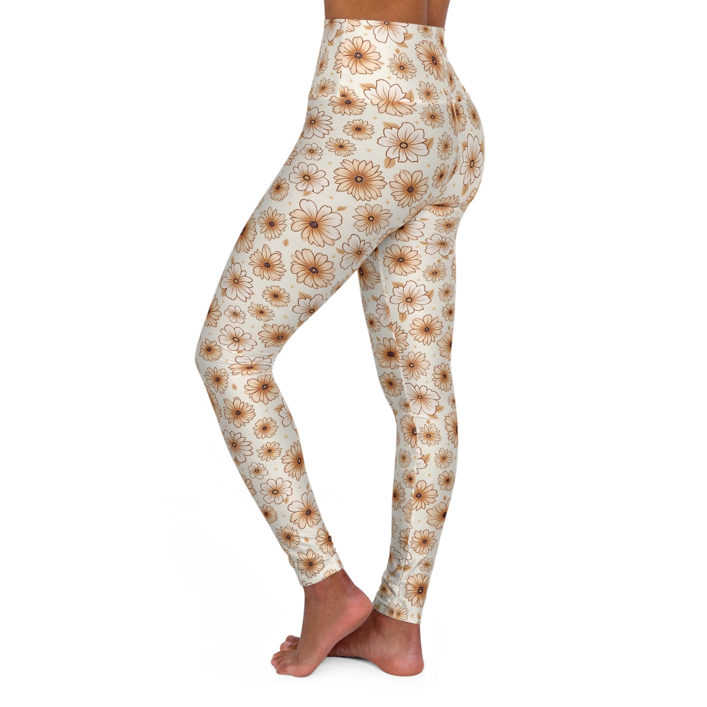 Floral High Waisted Yoga Leggings, Workout Leggings, Athleisure, Fitness Pants, Yoga Wear, Gift for Her, Exercise Apparel