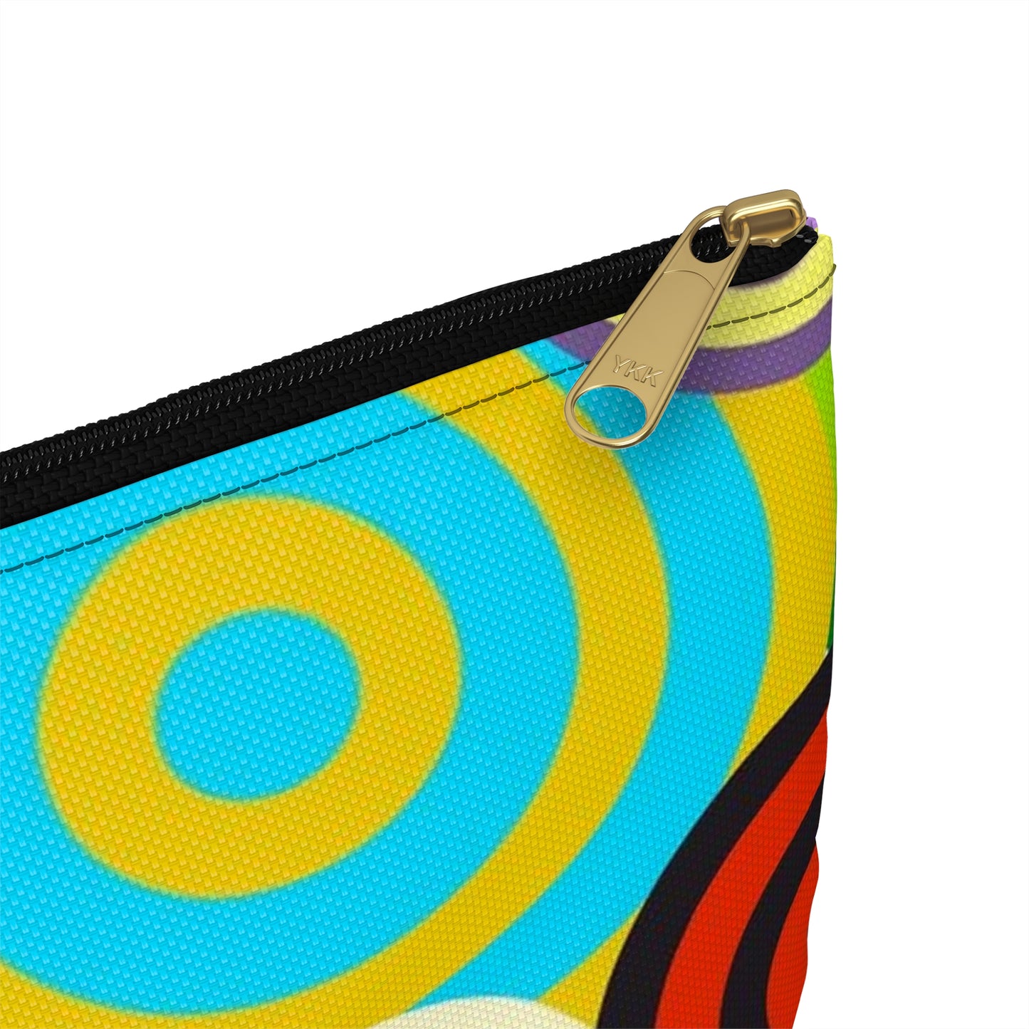 Colorful Circle Accessory Pouch, Fun Travel Organizer, Makeup Bag, Pencil Case, Gift for Her, Quirky Design