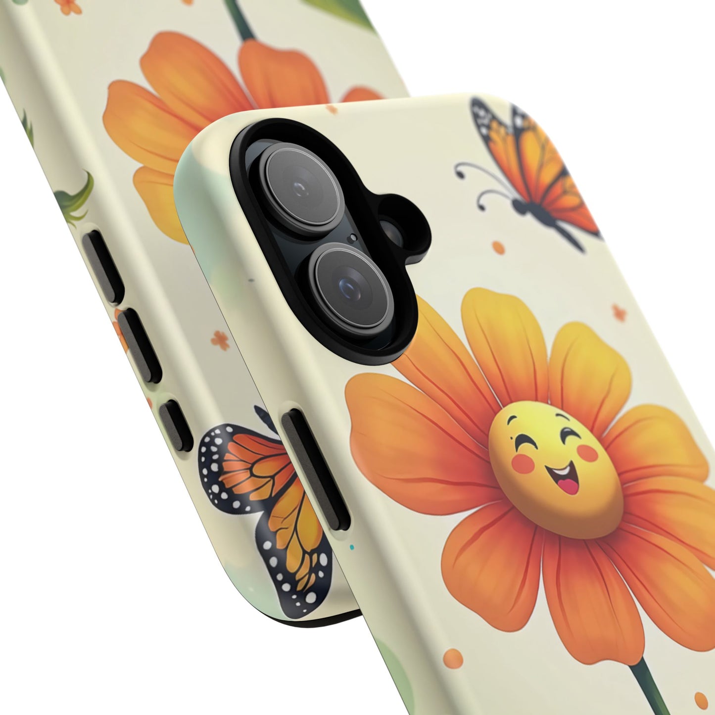 Floral Phone Case with Butterfly Design, Cute Flower Phone Cover for Nature Lovers, Eco-Friendly Gift, Spring Vibes, Birthday Present