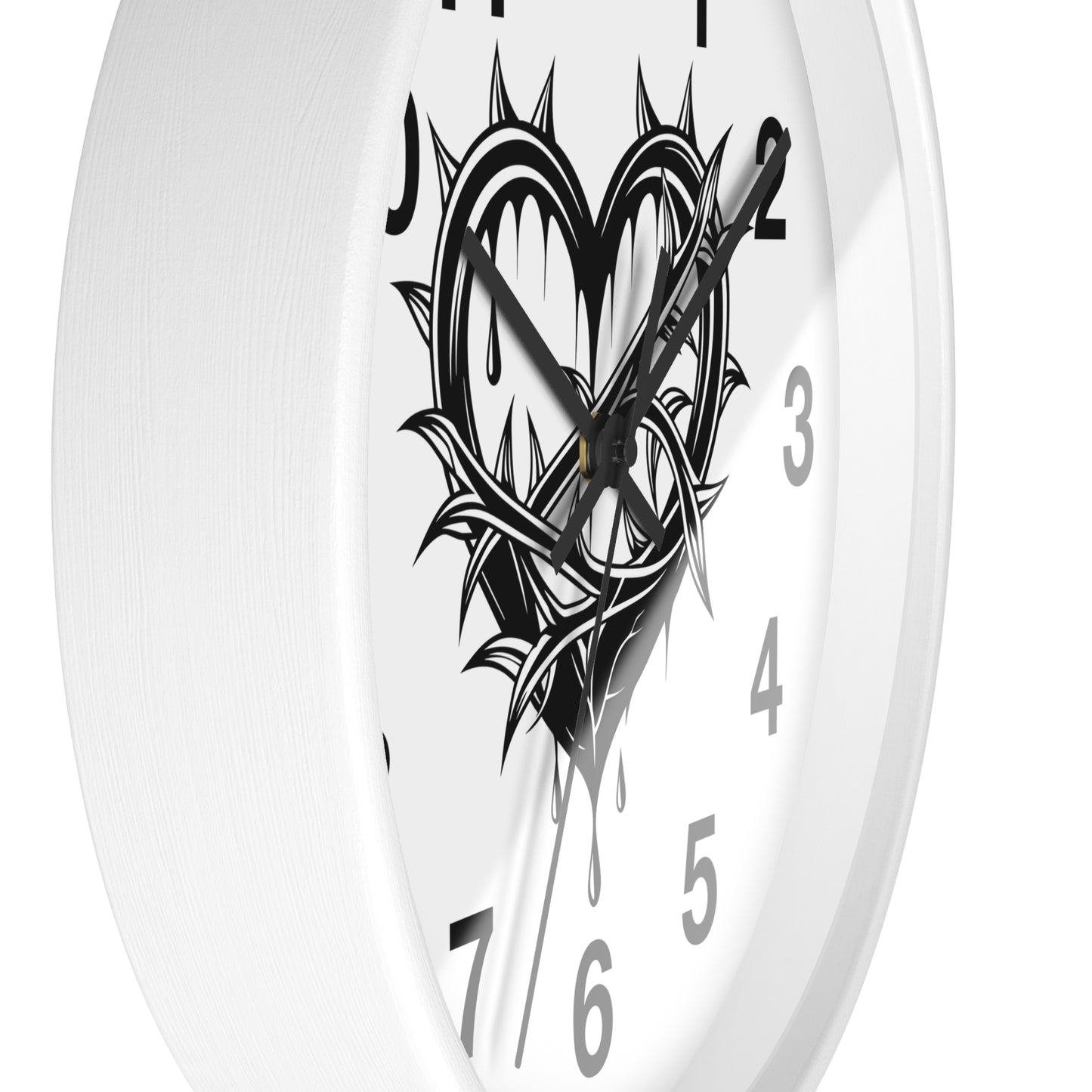 Heart & Thorns Wall Clock - Gothic Decor, Home Wall Art, Unique Timepiece, Perfect Gift for Her, Stylish Home Accessories