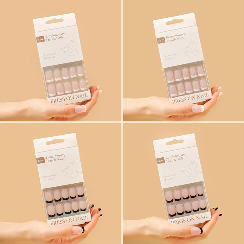 30 pcs French advanced wearing nail wide nail cross-border hot-selling nail art finished product wholesale false – Image 3