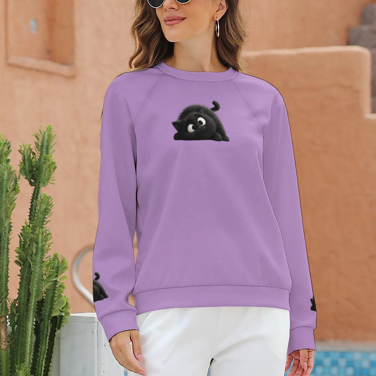 Cat Sweatshirt Designs Raglan Style