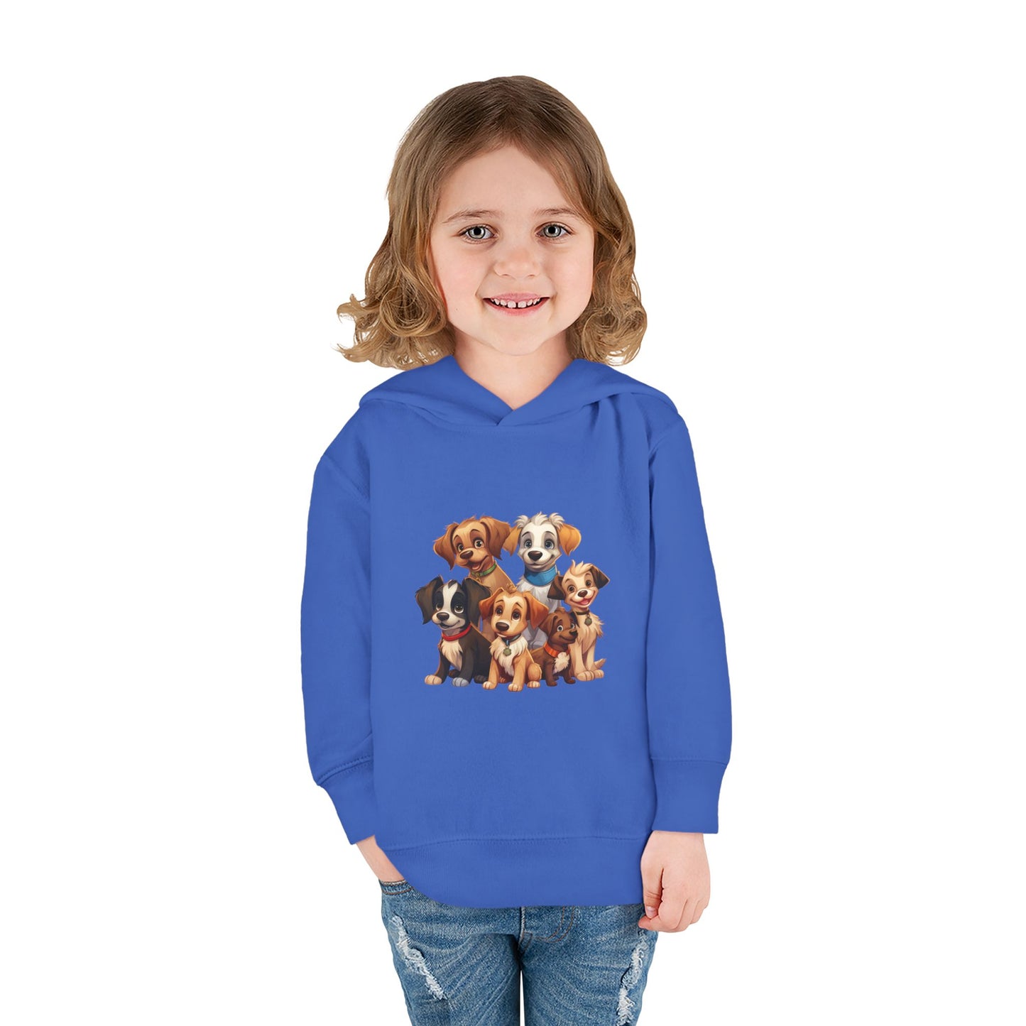 Adorable Puppy Print Toddler Hoodie, Cute Kids Fleece Pullover, Dog Lover Gift, Warm Hoodie for Boys & Girls, Pet Themed Clothes
