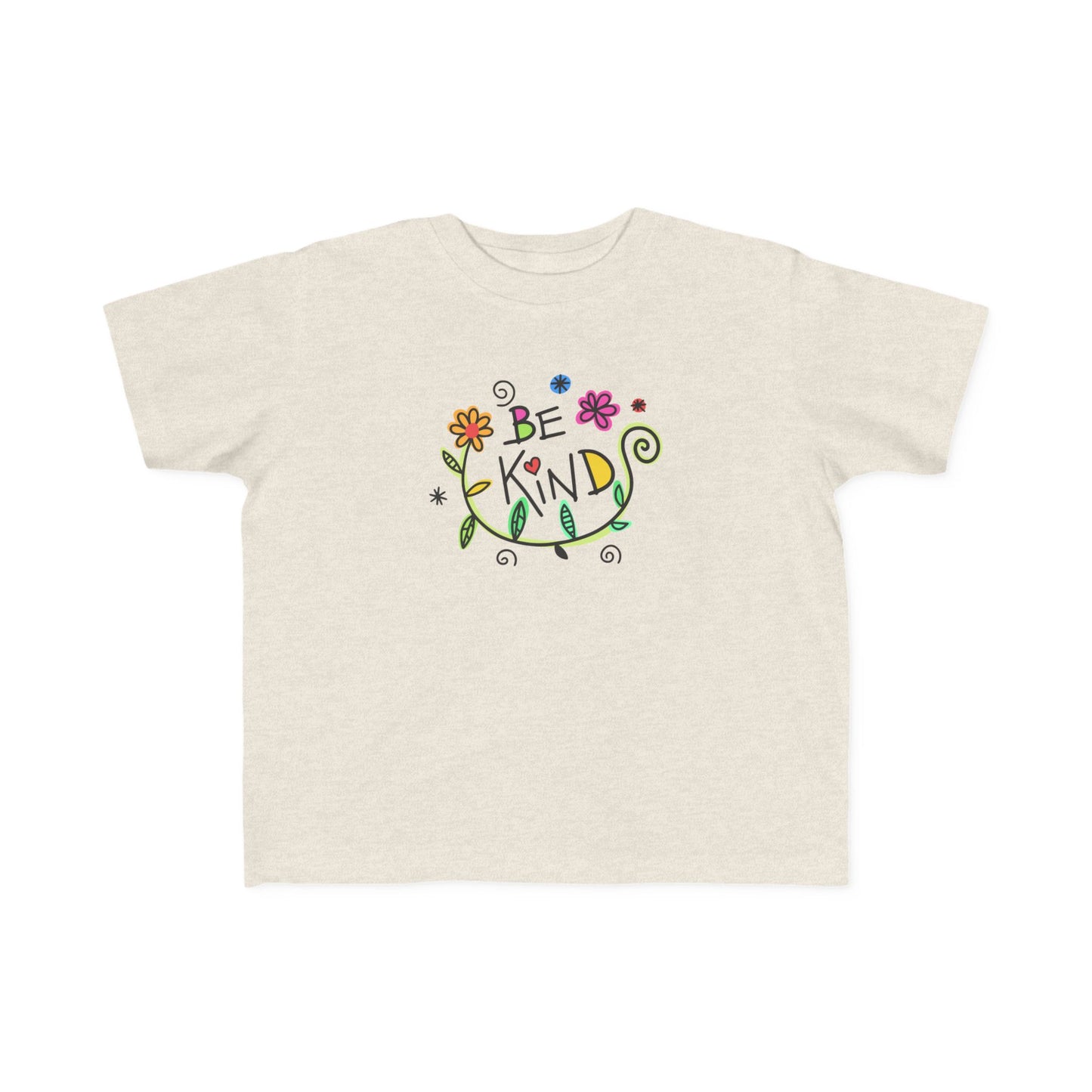 Whimsical Toddler Tee - 'Be Kind' Design, Cute Kids' Shirt, Floral Graphic Tee, Toddler Gift, Inspirational Apparel