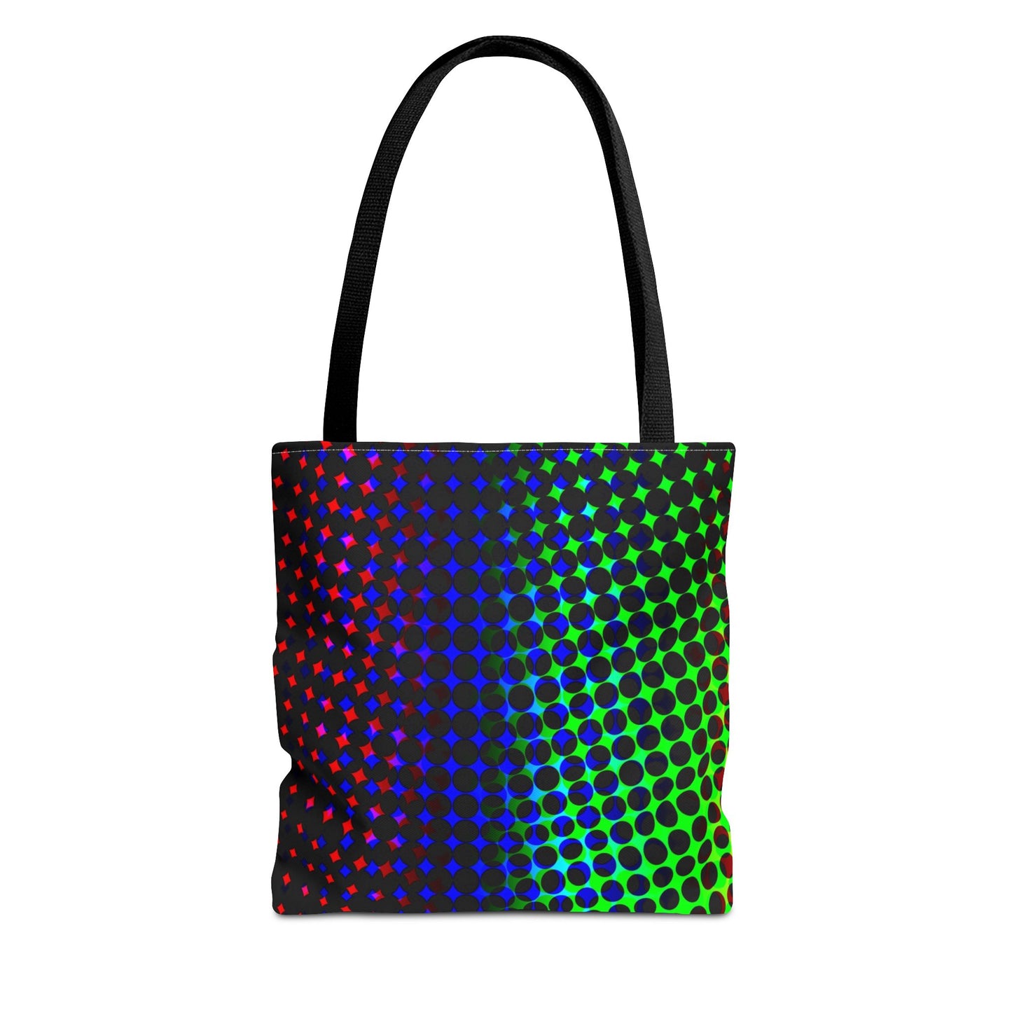 Vibrant Dot Print Tote Bag - Colorful Reusable Shopping Bag, Beach Tote