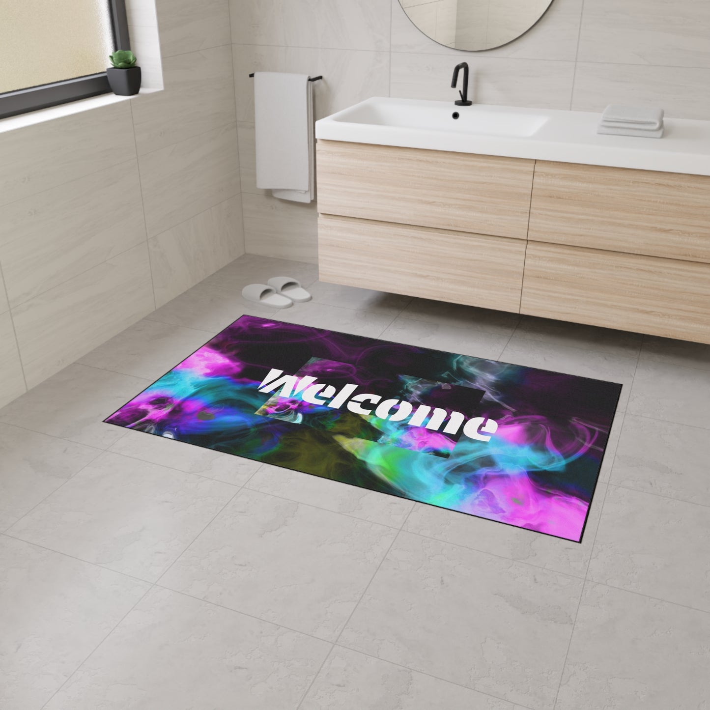 Welcome Smoke Welcome Mat — Heavy Duty Colorful Floor Mat for Entryway