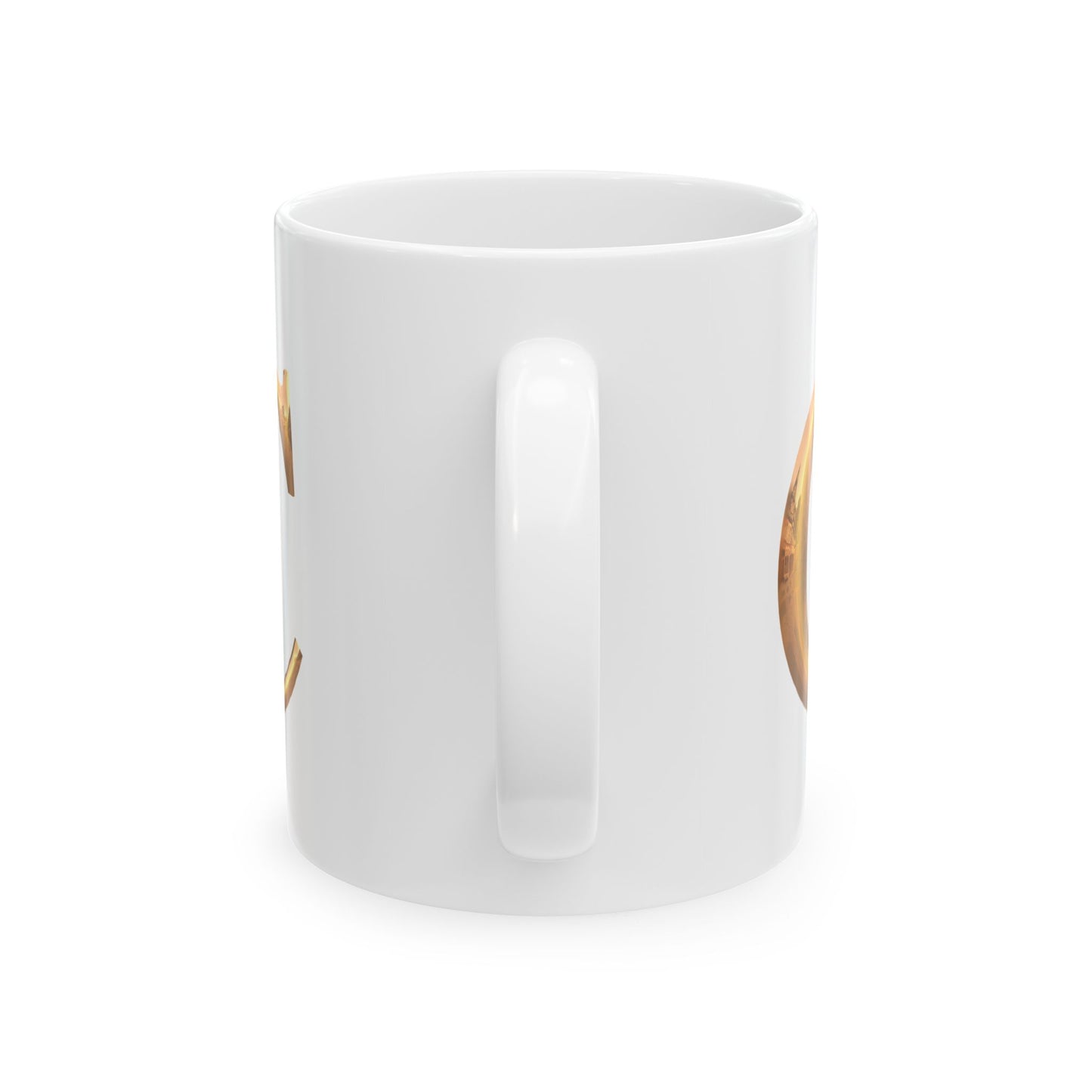 Elegant Golden Letter Ceramic Mug, Personalized Coffee Cup Letter C