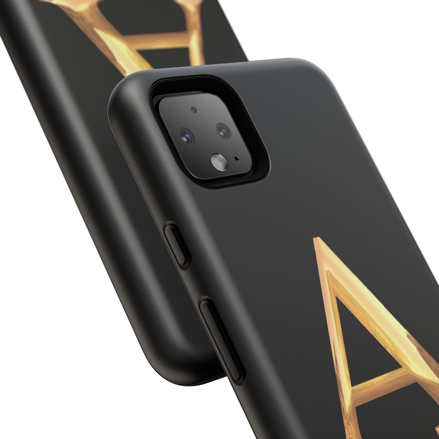 Custom Phone Case with Gold Letter A, Monogrammed Gift, Tough Protective Case, Personalized Phone Accessory, Unique Phone Cover