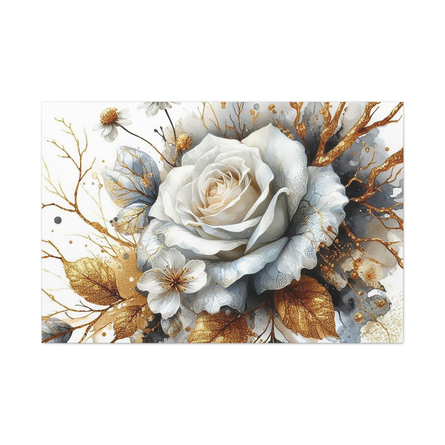 Matte Canvas, Stretched, 1.25" - Gold and Black