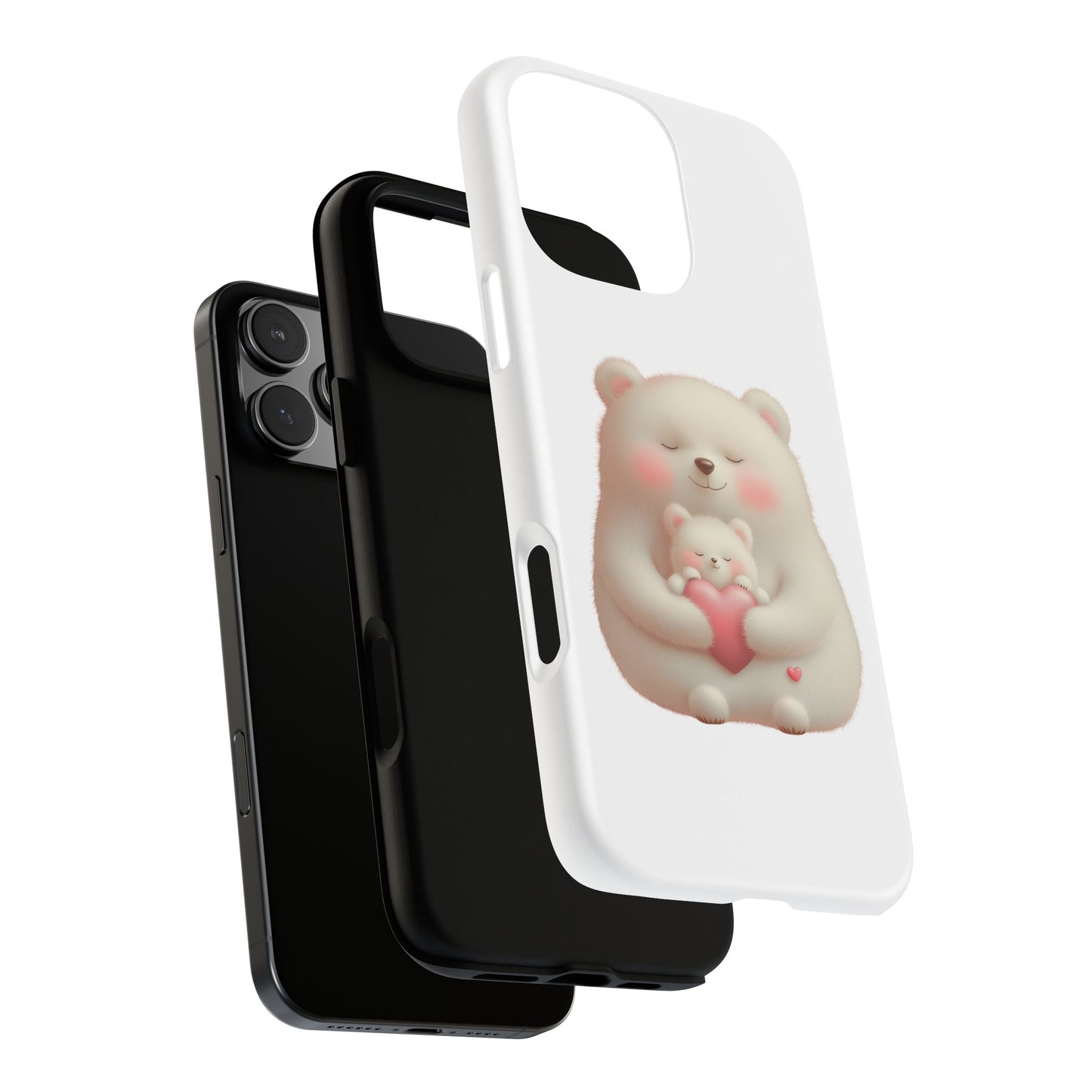 Cute Bear Phone Case, Tough Cases, Animal Lover Gift, Kids Accessories, Mother’s Day, Heartwarming Design