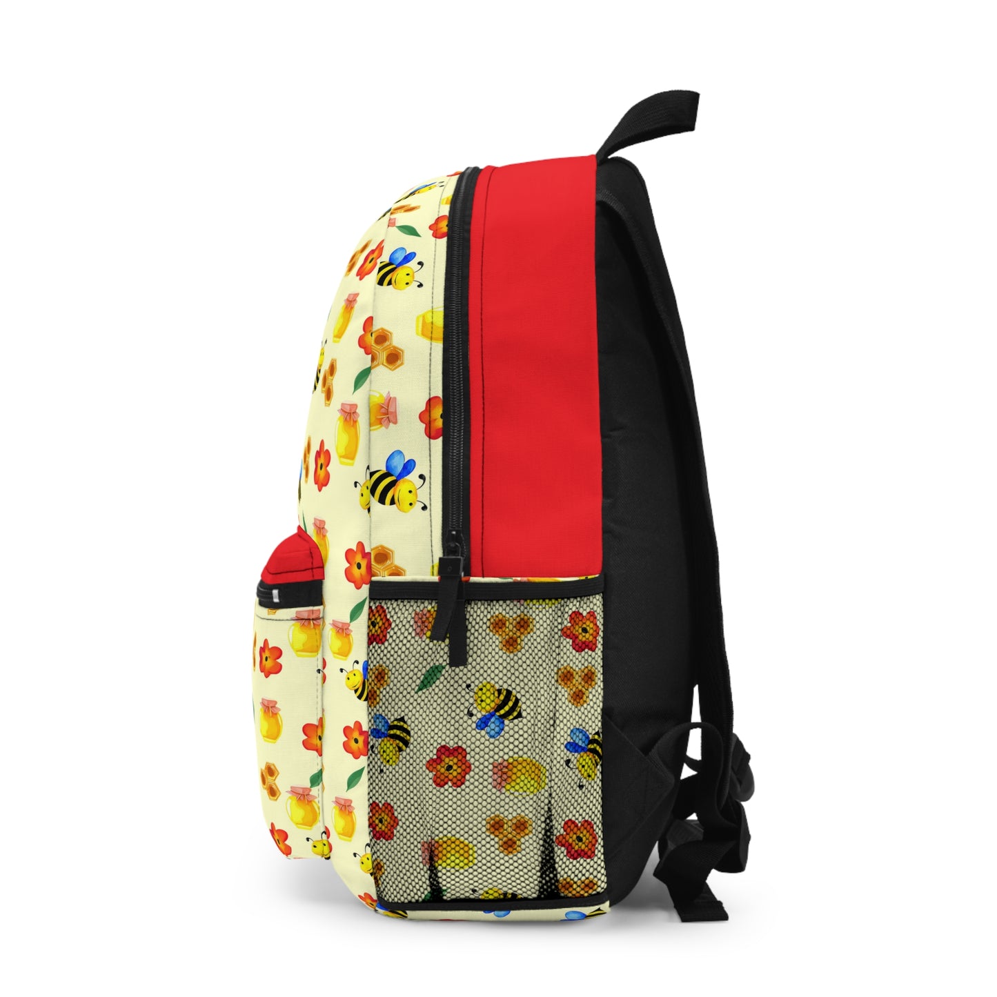 Floral Bee Backpack - Adorable Yellow Floral Bag for Kids & Adults, Ideal for School, Hiking, Gifts, Spring & Summer