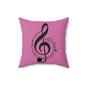 Musical Notes Pillow - Cozy Home Decor, Gift for Music Lovers, Birthday, Music Themed Decoration, Soft Square Cushion