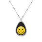 Smiley Face Oval Necklace, Cheerful Jewelry, Gift for Her, Friendship Necklace, Positive Vibes Accessory, Everyday Wear