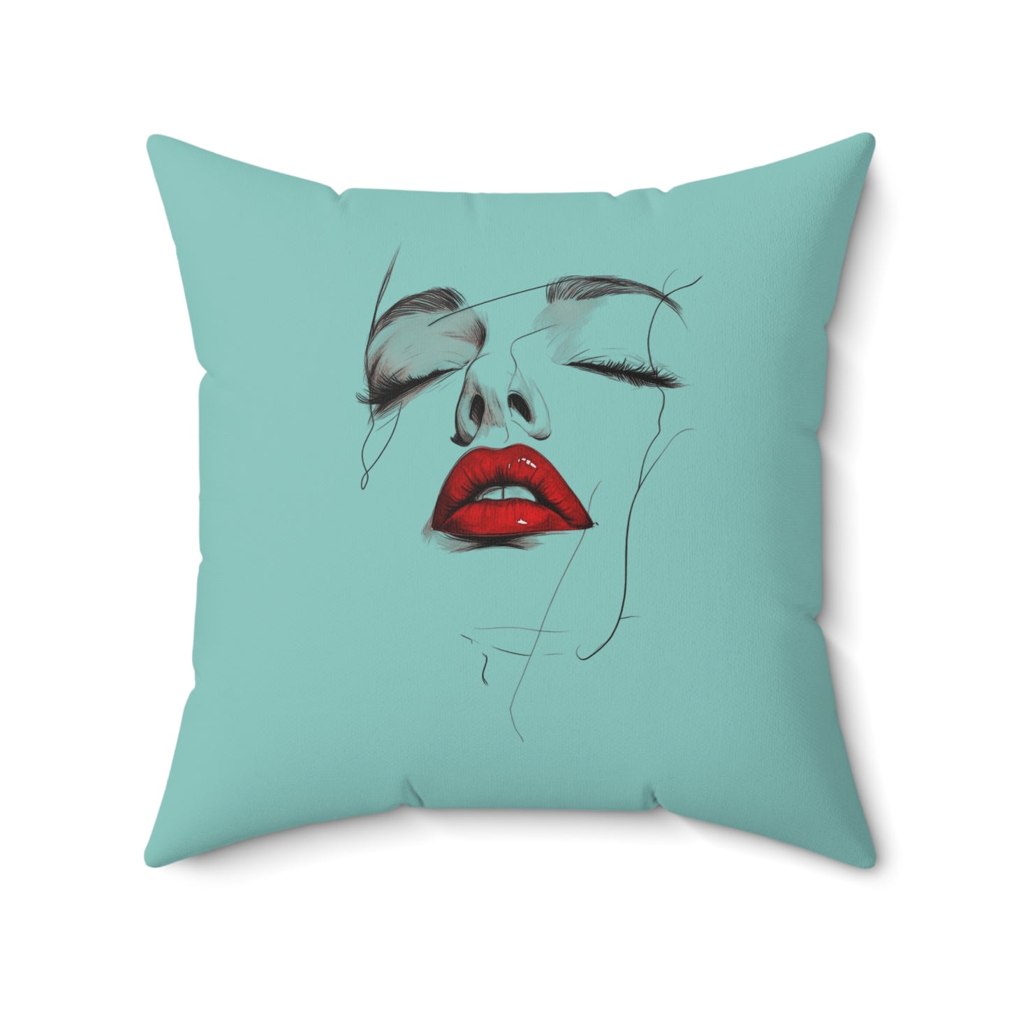 Chic Face Art Pillow, Home Decor Accent, Modern Artwork Cushion, Gift for Her, Cozy Living Room Pillow, Art Lover's Gift