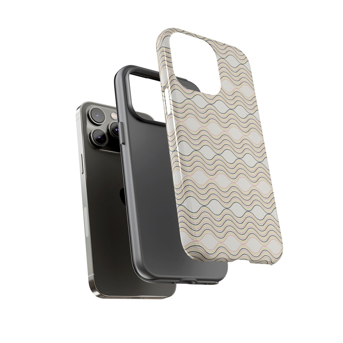 Stylish Phone Case for Tough Protection, Wavy Design, Chic Accessory, Gift for Her, Trendy Tech, Holiday Gift Idea