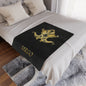 Virgo Zodiac Minky Blanket — Gold Astrological Sign Plush Throw