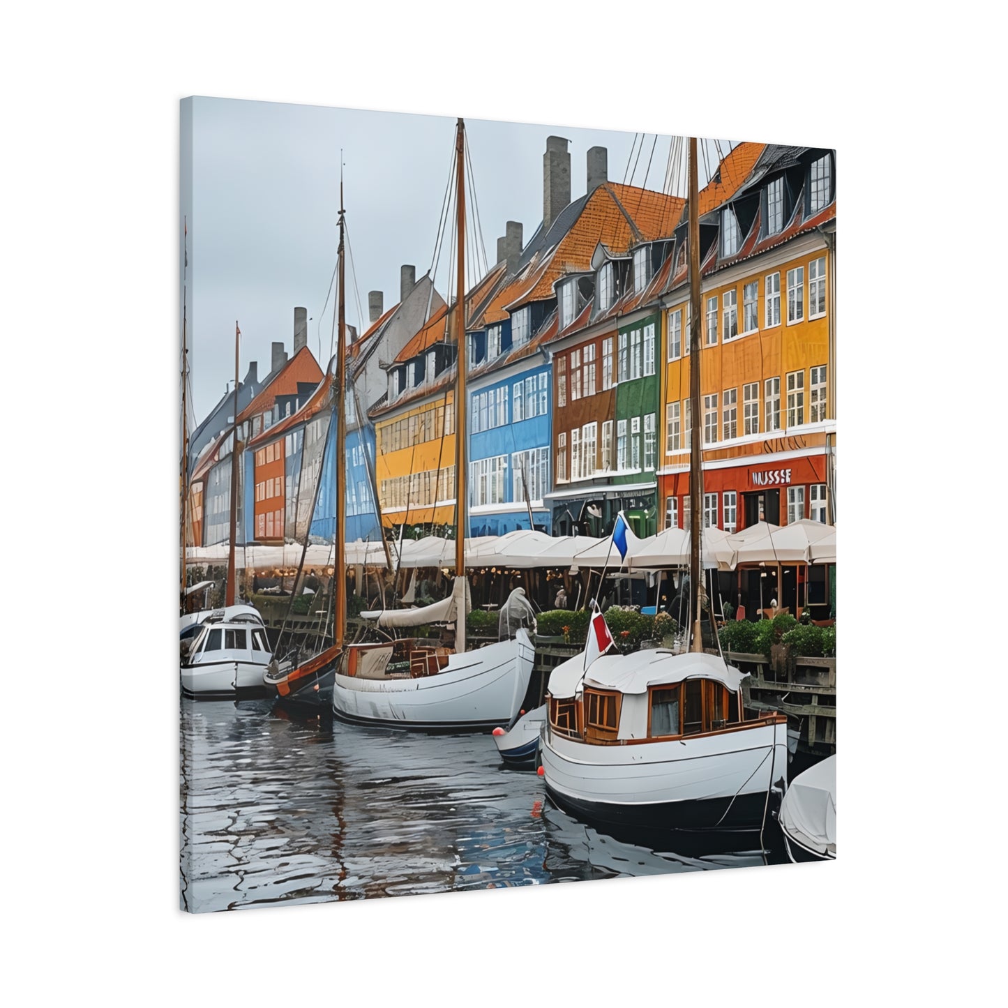 Coastal Canvas Print, Vibrant Harbor Art, Nautical Home Decor, Gift for Sailors, Maritime Wall Art