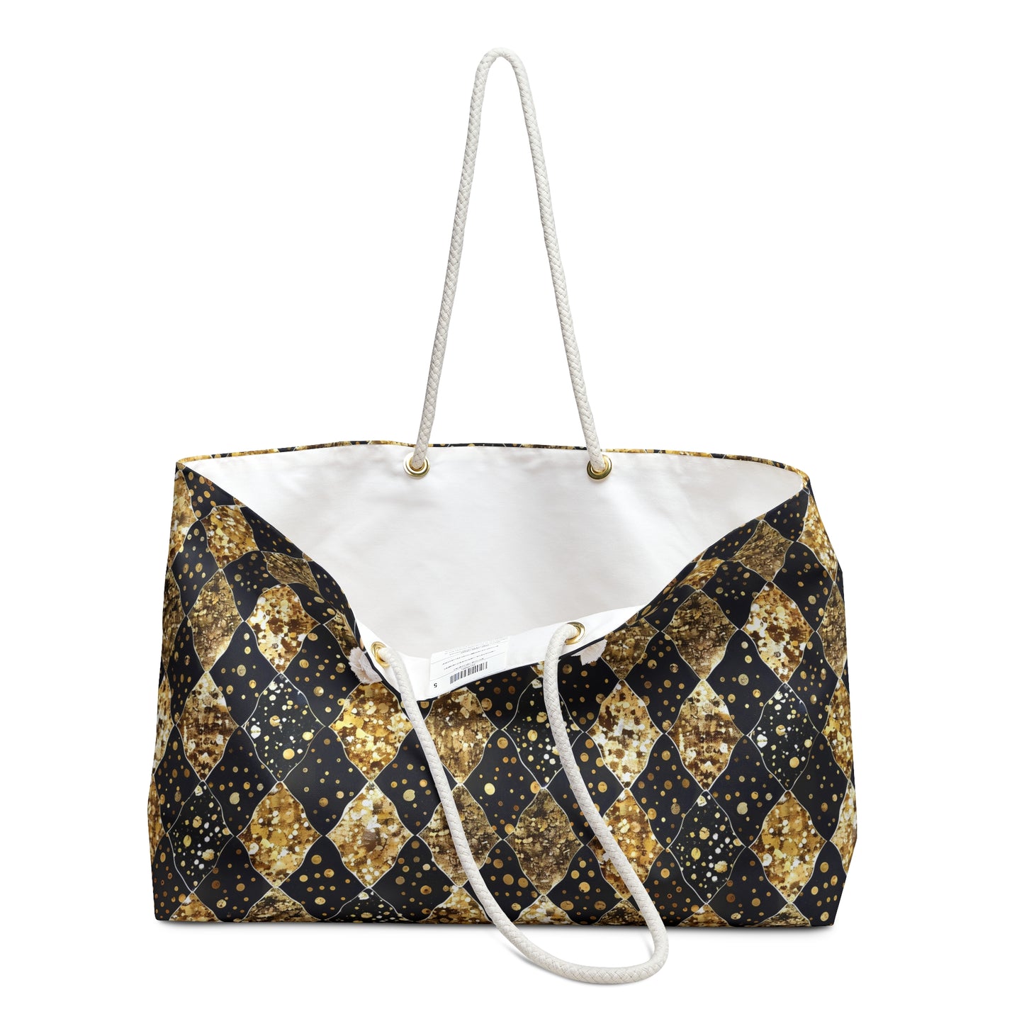 Elegant Gold and Black Weekender Bag