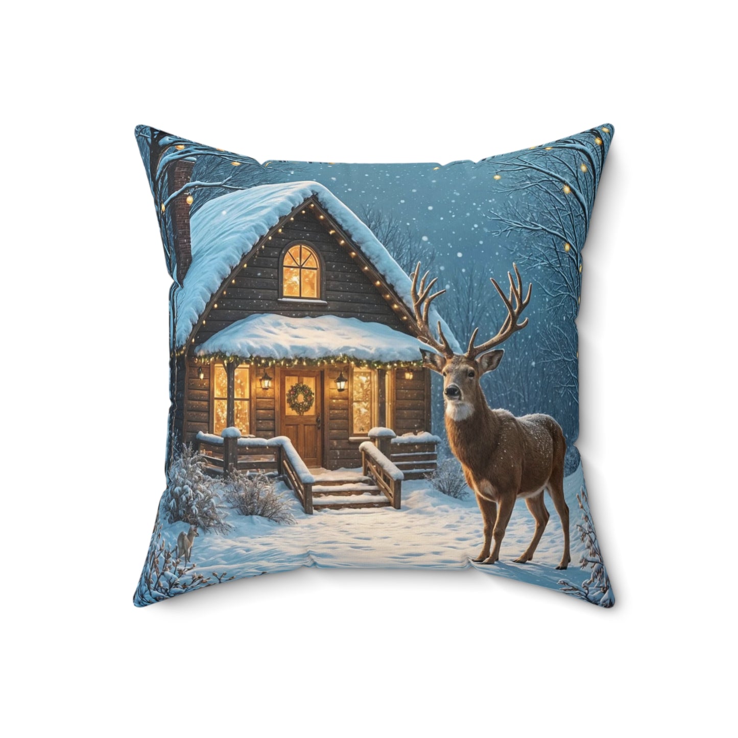 Cozy Winter Decor Pillow, Holiday Home Accent, Reindeer Design Cushion, Festive Throw Pillow, Christmas Gift Idea