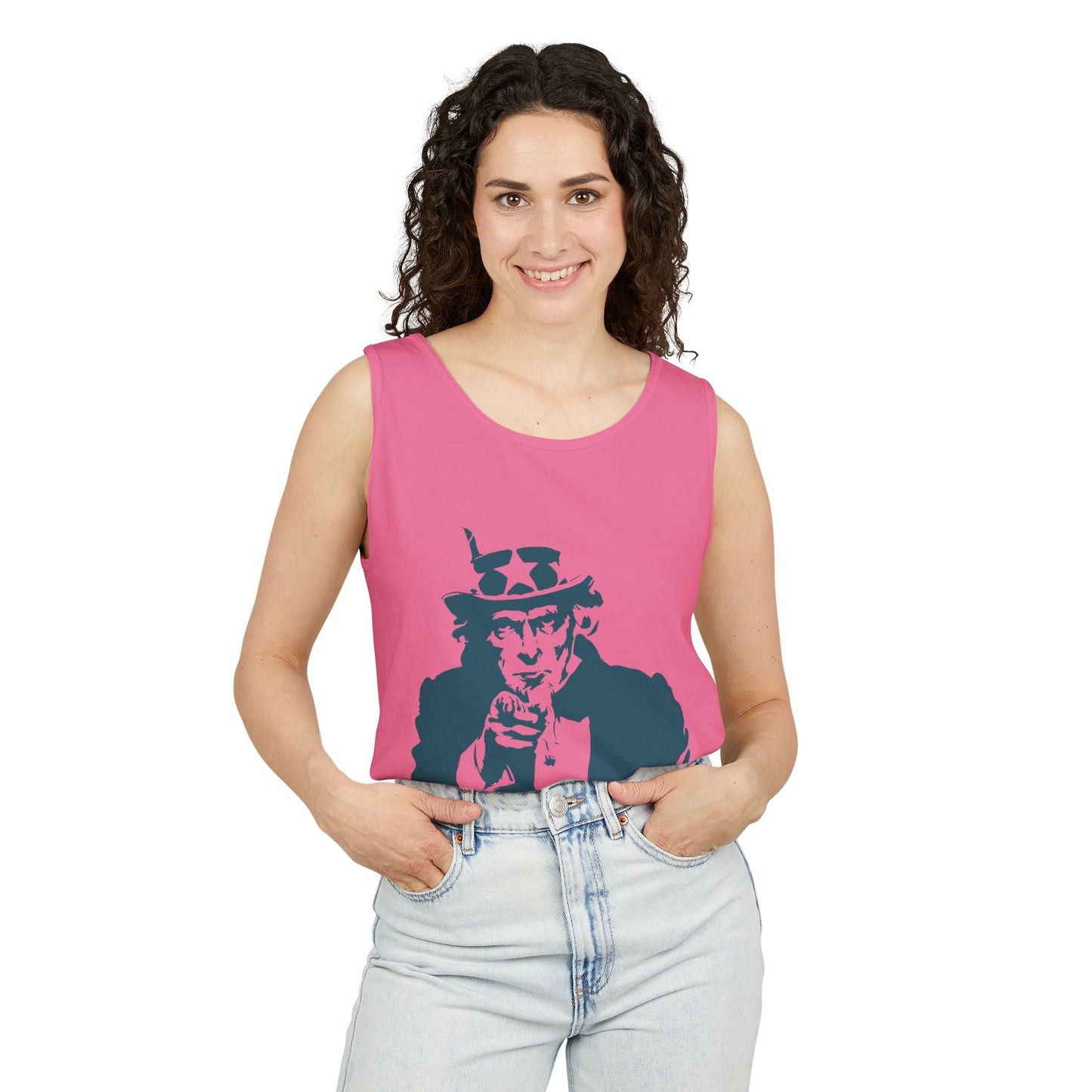 Unisex Garment-Dyed Tank Top with Patriotic Uncle Sam Design | Casual Summer Wear, Holiday BBQ, Independence Day, Gift Idea, Men's and [...]